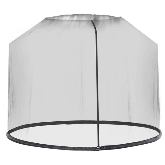 Outdoor Patio 7.5ft Umbrella Table Screen Mosquito Bug Net, Garden Large Umbrella Cover Netting with Zippered Door, Black (Mosquito Netting ONLY)