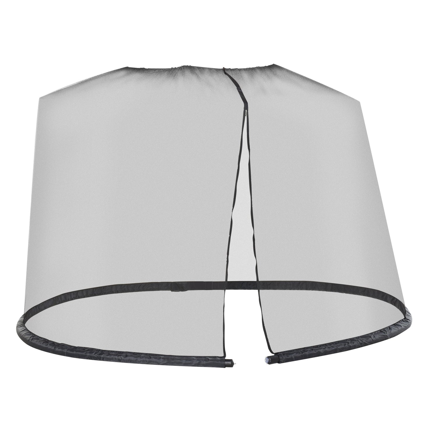 Outdoor Patio 7.5ft Umbrella Table Screen Mosquito Bug Net, Garden Large Umbrella Cover Netting with Zippered Door, Black (Mosquito Netting ONLY)
