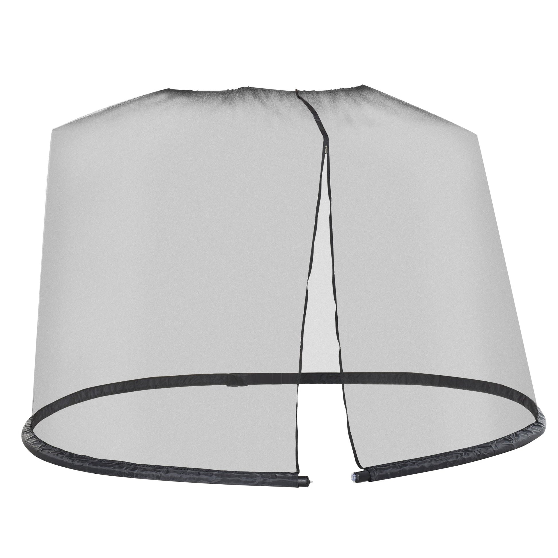 Outdoor Patio 7.5ft Umbrella Table Screen Mosquito Bug Net, Garden Large Umbrella Cover Netting with Zippered Door, Black (Mosquito Netting ONLY)