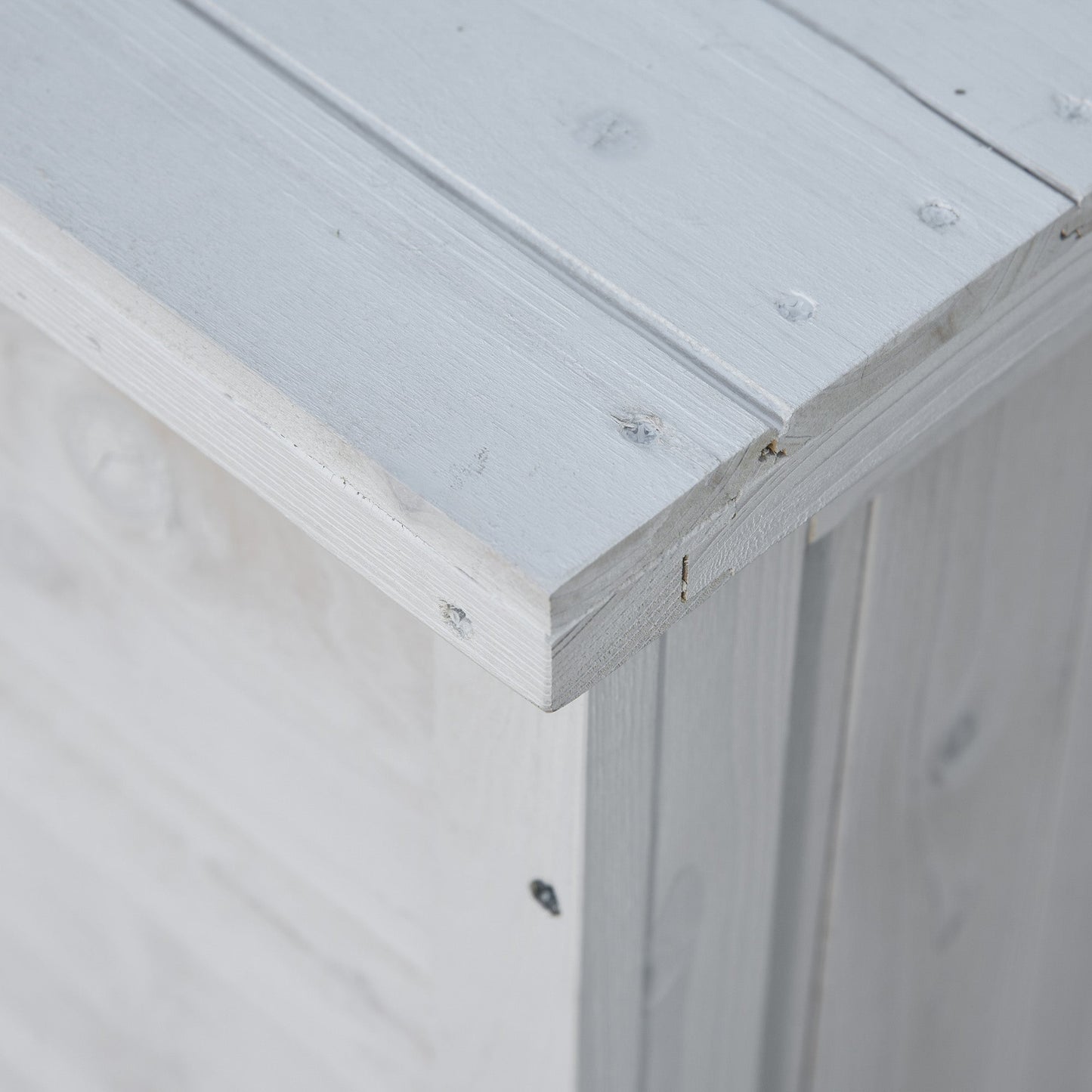 75 Gallon Wooden Storage Box patio Deck Box Bench, Garden Backyard Outdoor Storage Container with Aerating Gap & Weather-Fighting Finish, White