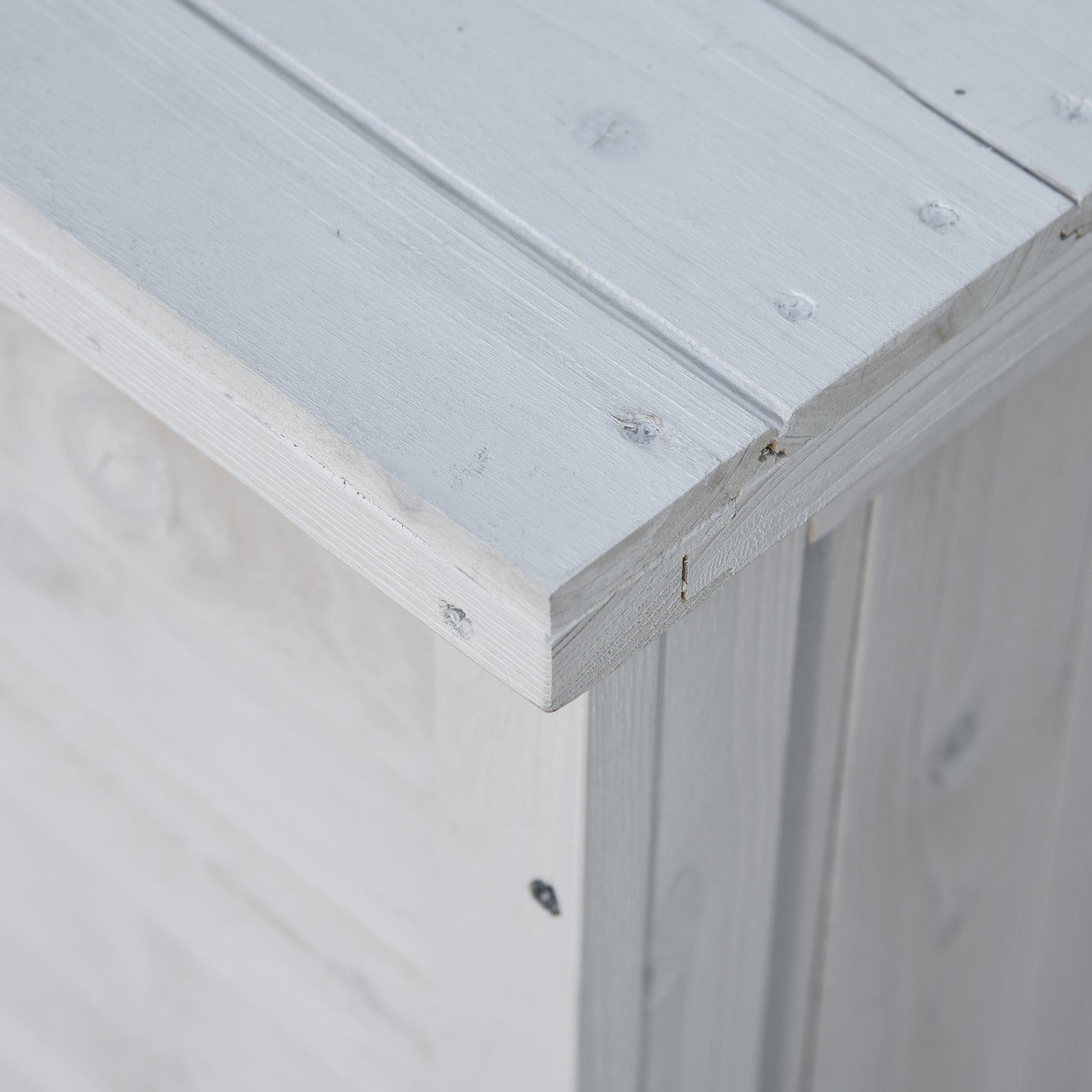 75 Gallon Wooden Storage Box patio Deck Box Bench, Garden Backyard Outdoor Storage Container with Aerating Gap & Weather-Fighting Finish, White
