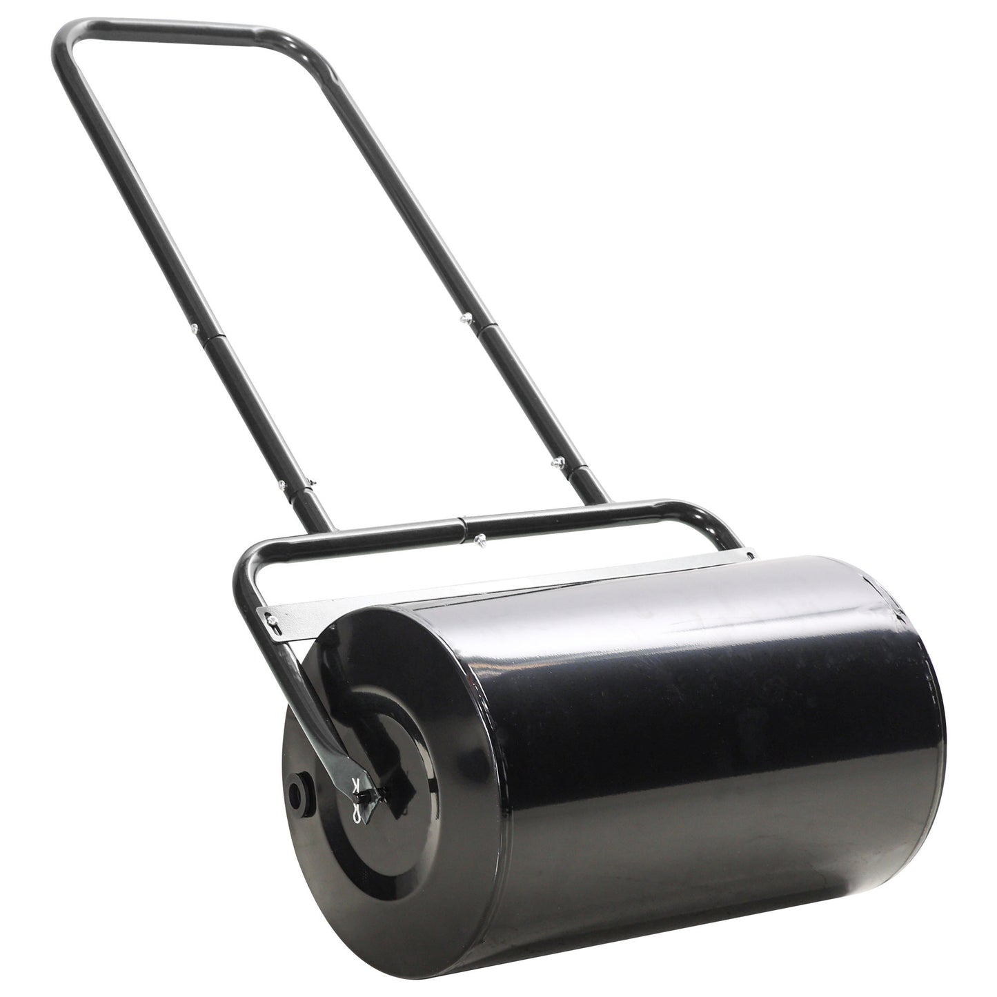 20" Push/Tow Behind Lawn Roller, Heavy Duty Sod Drum Roller Filled with 11 Gal Water/136 Lbs Sand, Grass Flattener for Yard, Patio, Park, Black