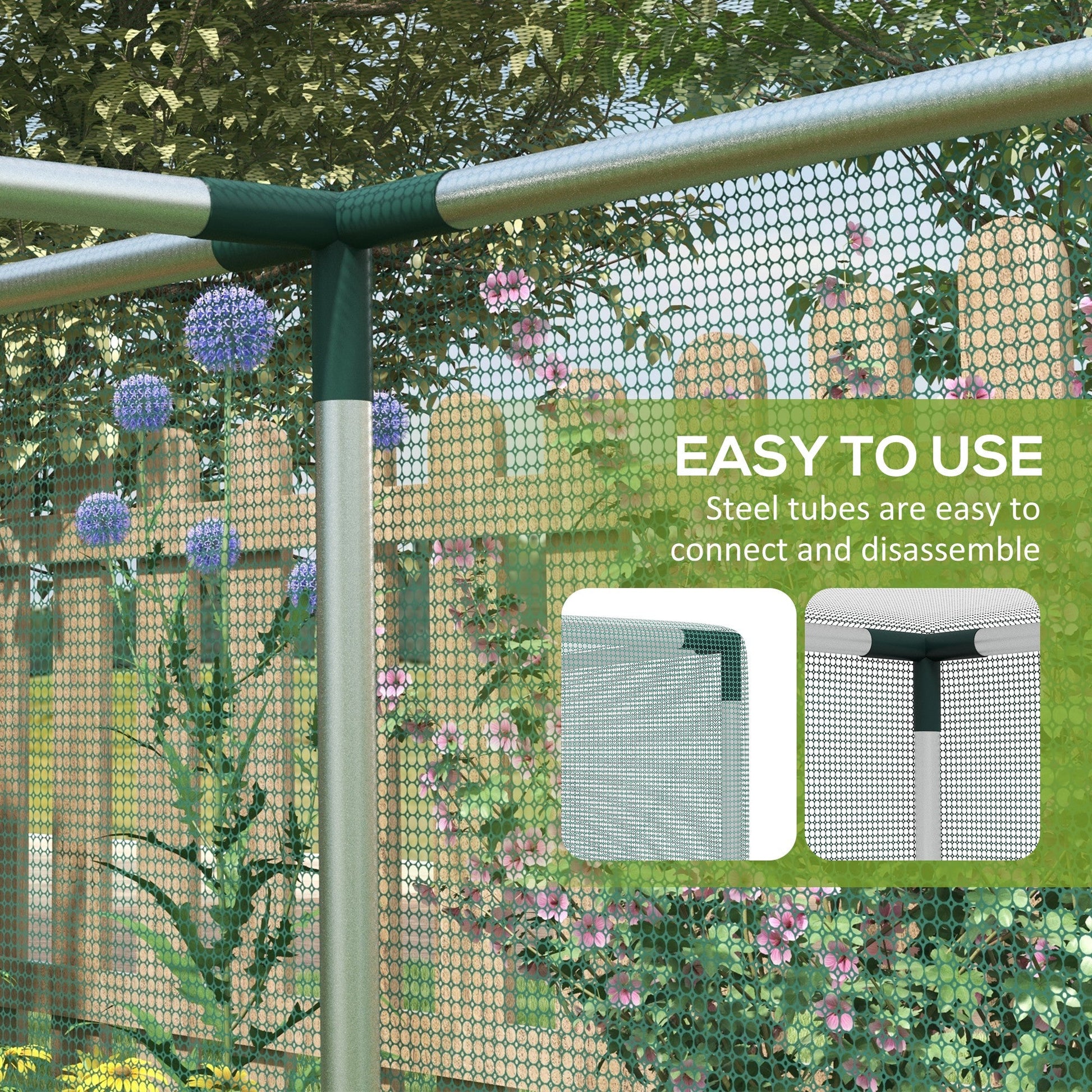 8' x 4' Crop Cage, Plant Protection Tent with Zippered Door and Galvanized Steel Frame, Fruit Cage Netting Cover for Garden, Yard, Lawn, Green