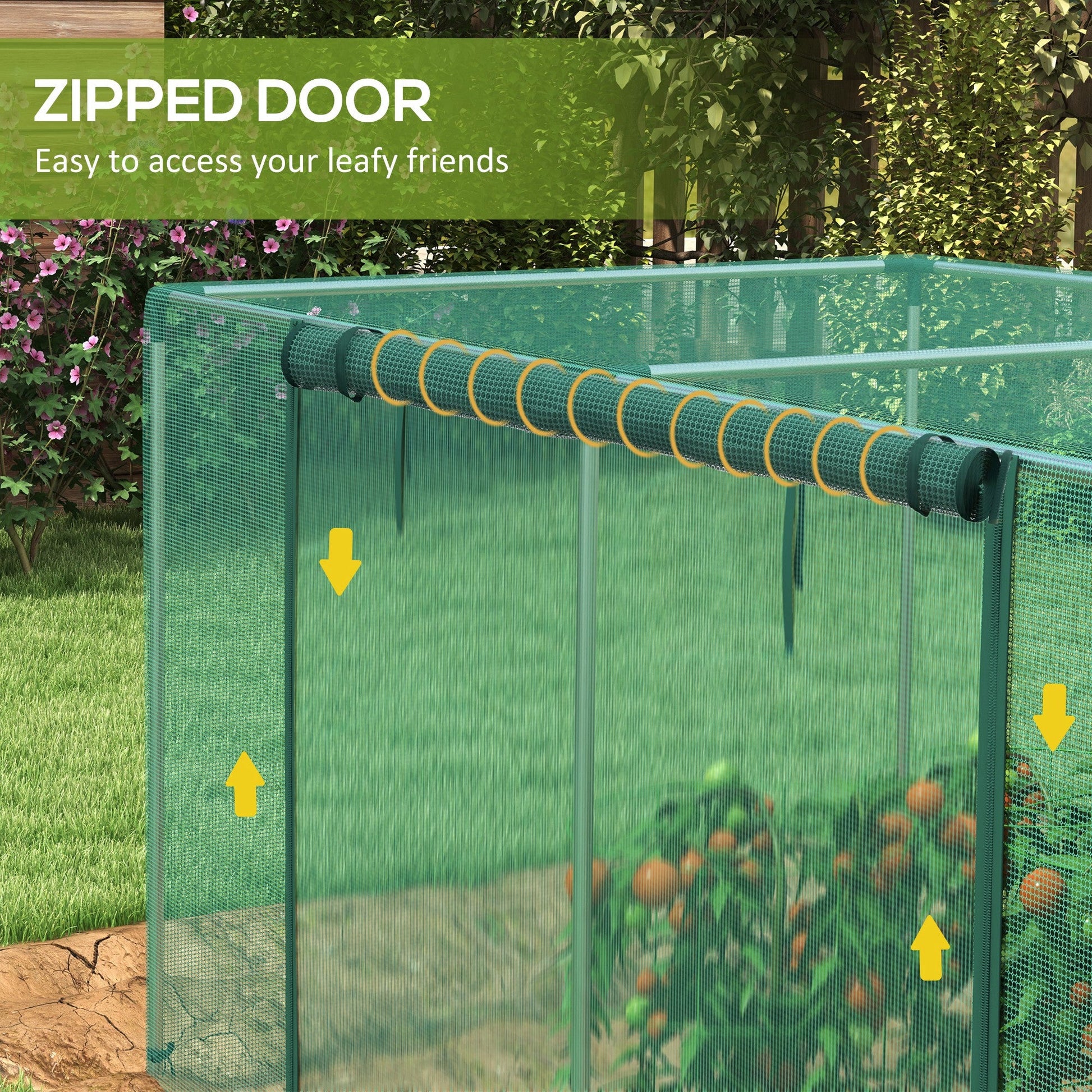 8' x 4' Crop Cage, Plant Protection Tent with Zippered Door and Galvanized Steel Frame, Fruit Cage Netting Cover for Garden, Yard, Lawn, Green