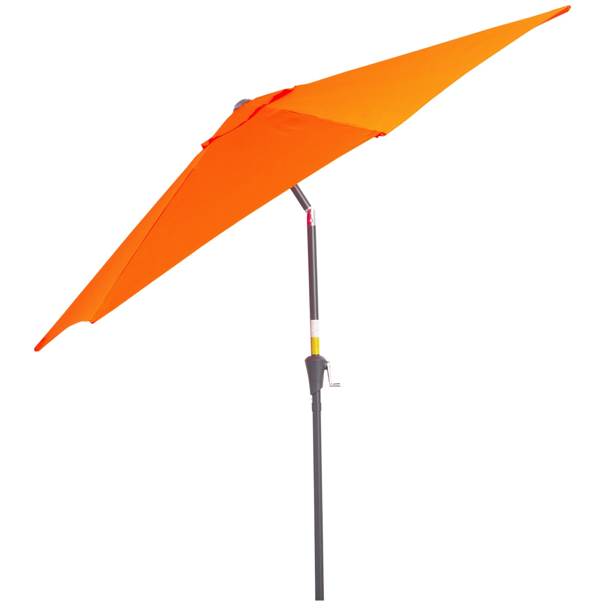 8.5FT Patio Umbrella, Round Garden Parasol with 6 Ribs, Market Sunshade Tilt Canopy w/ Crank Handle for Outdoor, Orange