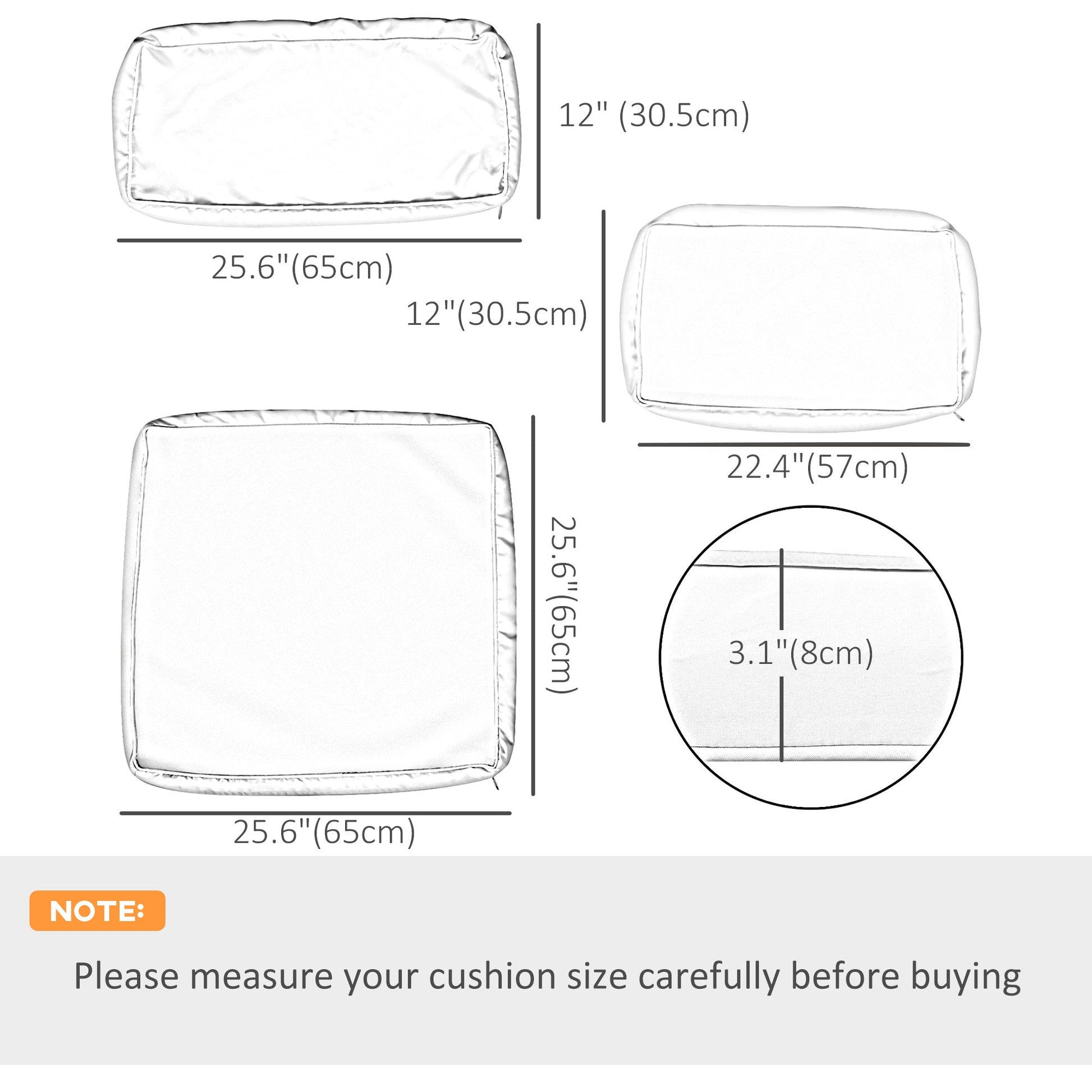 14Pcs Outdoor Cushion Covers, Patio Cushion Covers Replacement for Rattan Sofa Set - No Cushion Included, Black