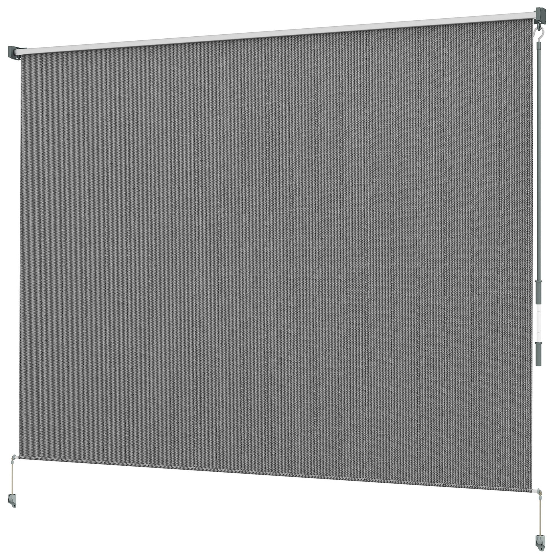 8'W x 6'H Roller Shades, Outdoor Blinds Cordless Roll Up Shade for Porch Balcony Gazebo, Dark Grey