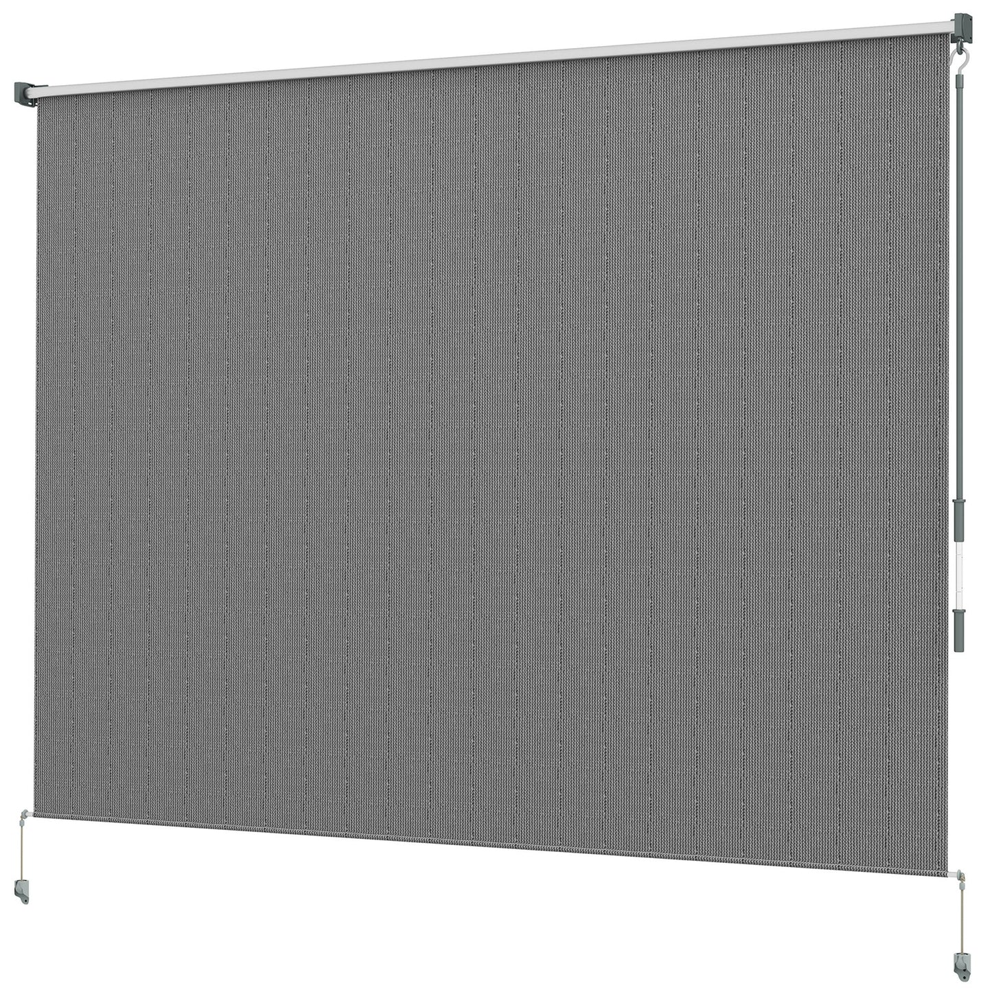 8'W x 6'H Roller Shades, Outdoor Blinds Cordless Roll Up Shade for Porch Balcony Gazebo, Dark Grey
