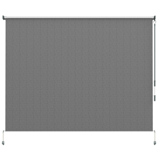 8'W x 6'H Roller Shades, Outdoor Blinds Cordless Roll Up Shade for Porch Balcony Gazebo, Dark Grey