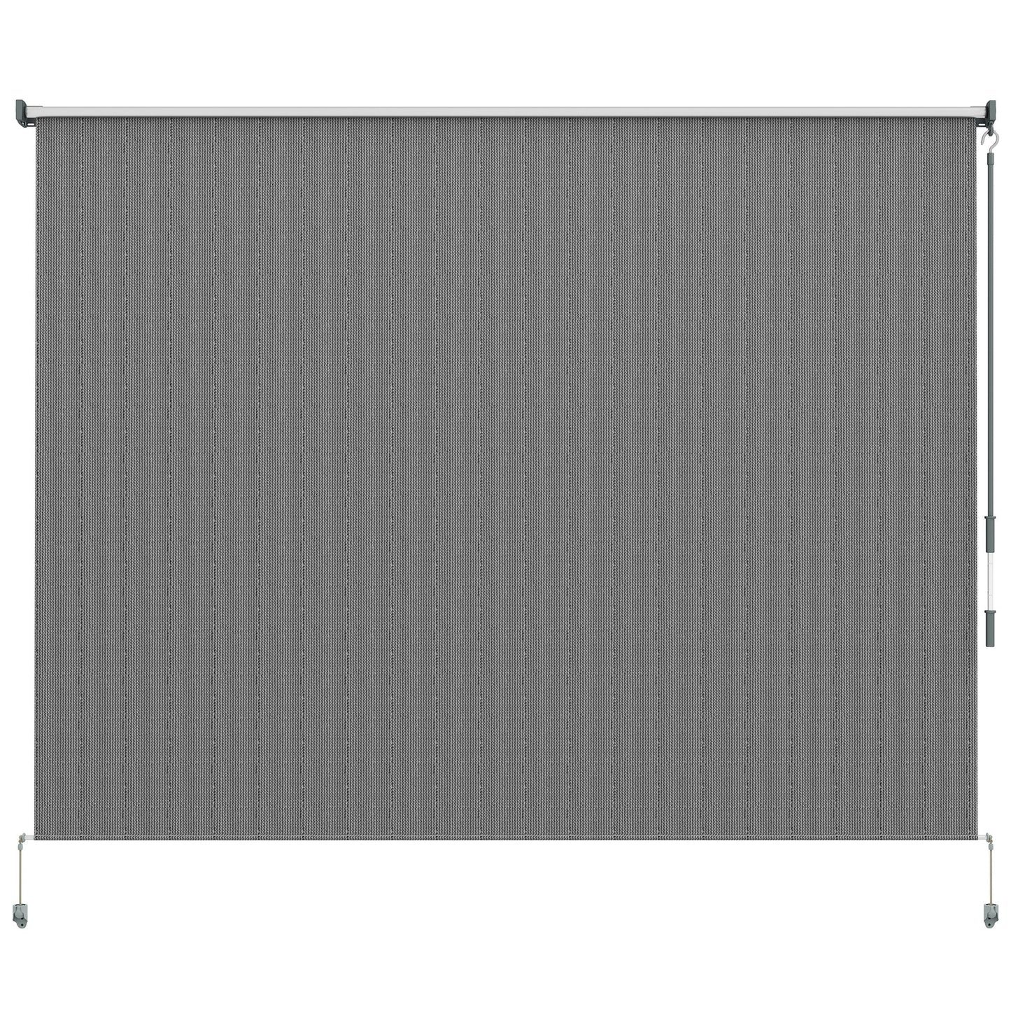 8'W x 6'H Roller Shades, Outdoor Blinds Cordless Roll Up Shade for Porch Balcony Gazebo, Dark Grey