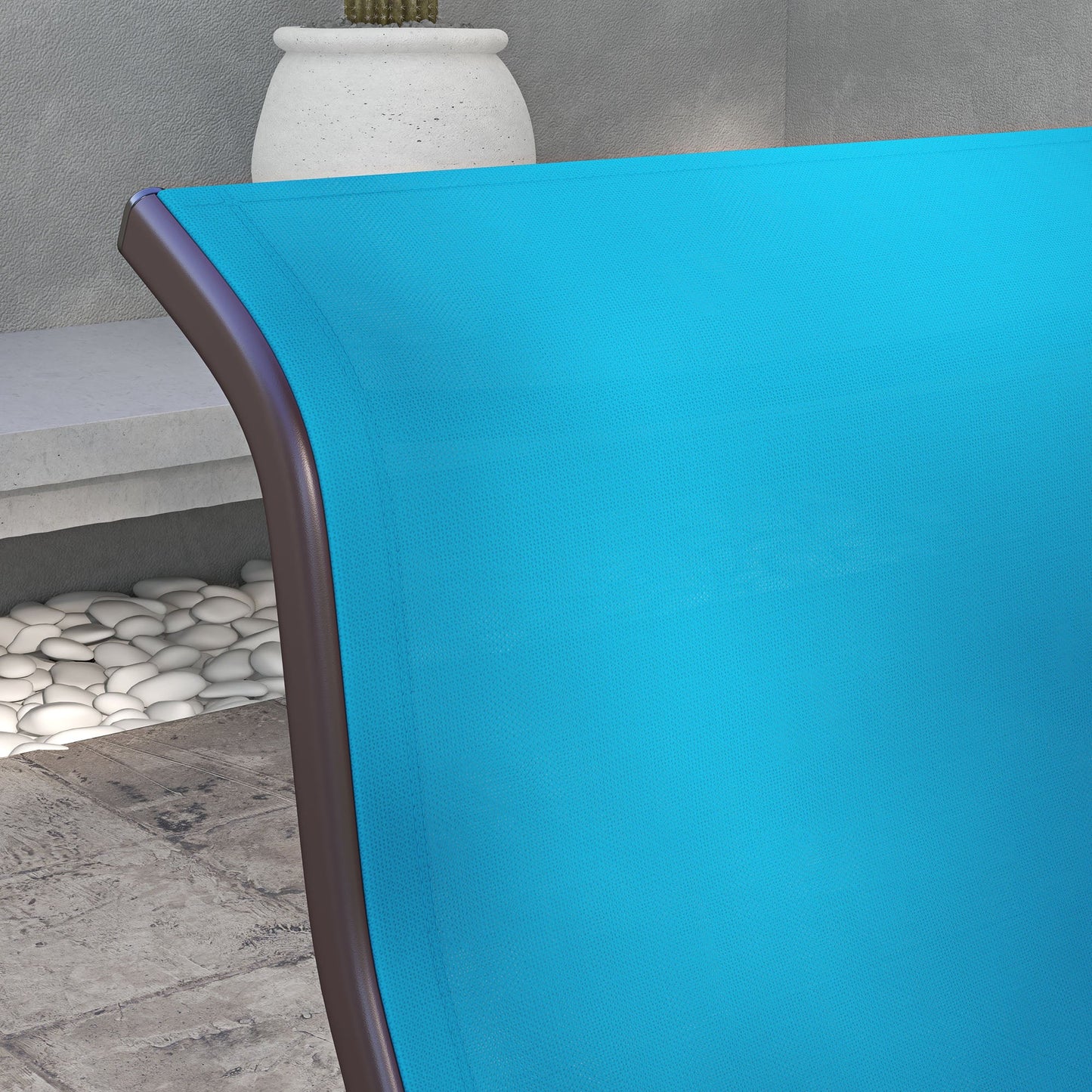 Patio Glider with Breathable Mesh Fabric, Outdoor Glider Chair, Garden Rocking Gliding Seat for Patio, Yard, Porch, Blue