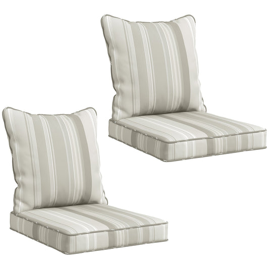 4-Piece Patio Chair Cushions Pillows, Back and Seat Replacement Patio Cushions Set for Indoor Outdoor Garden Furniture, Grey