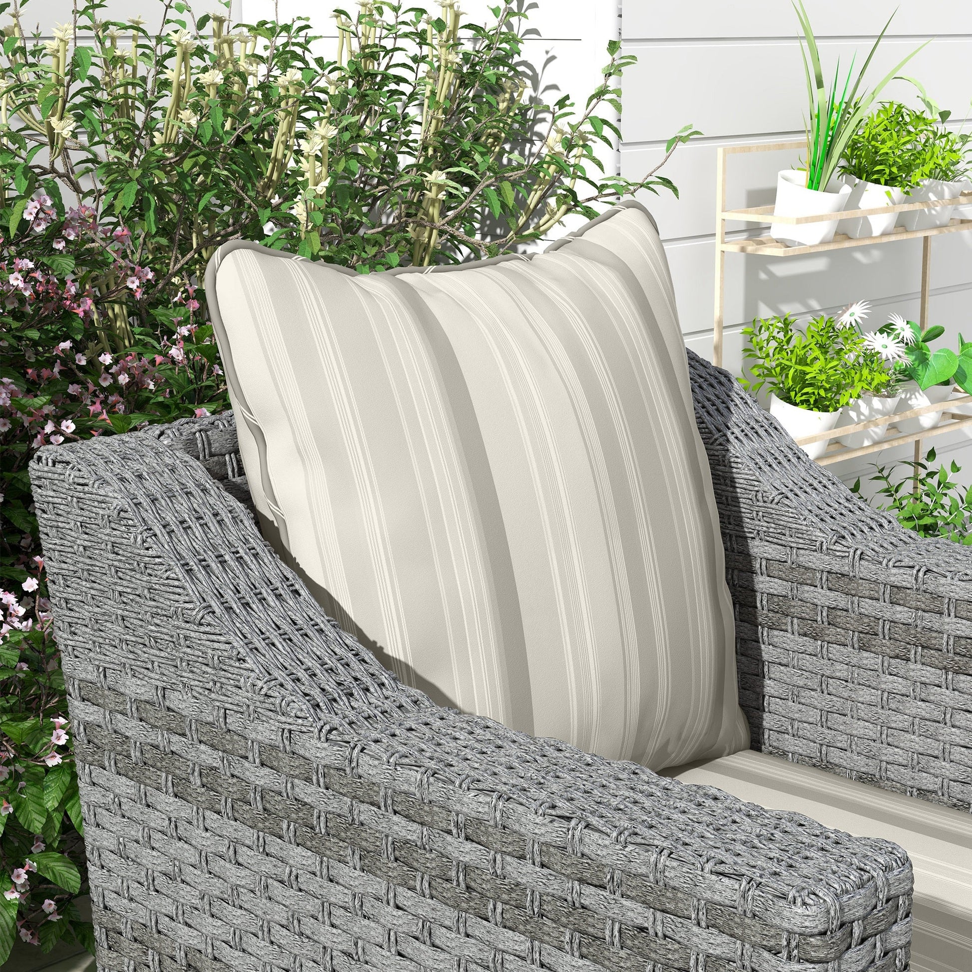 4-Piece Patio Chair Cushions Pillows, Back and Seat Replacement Patio Cushions Set for Indoor Outdoor Garden Furniture, Grey