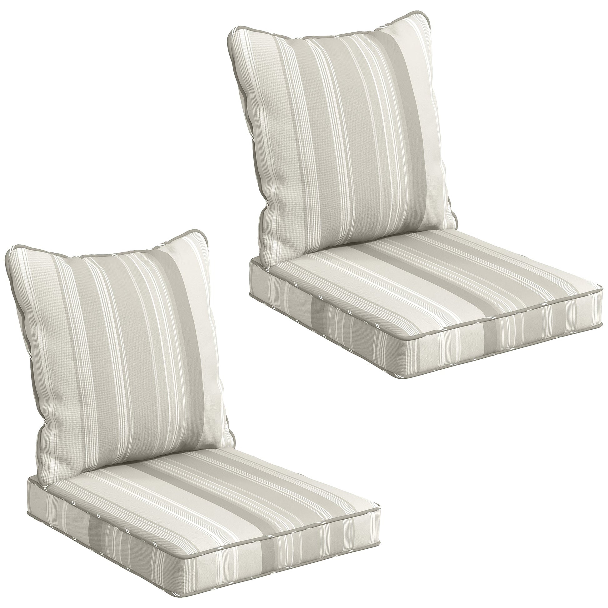 4-Piece Patio Chair Cushions Pillows, Back and Seat Replacement Patio Cushions Set for Indoor Outdoor Garden Furniture, Grey