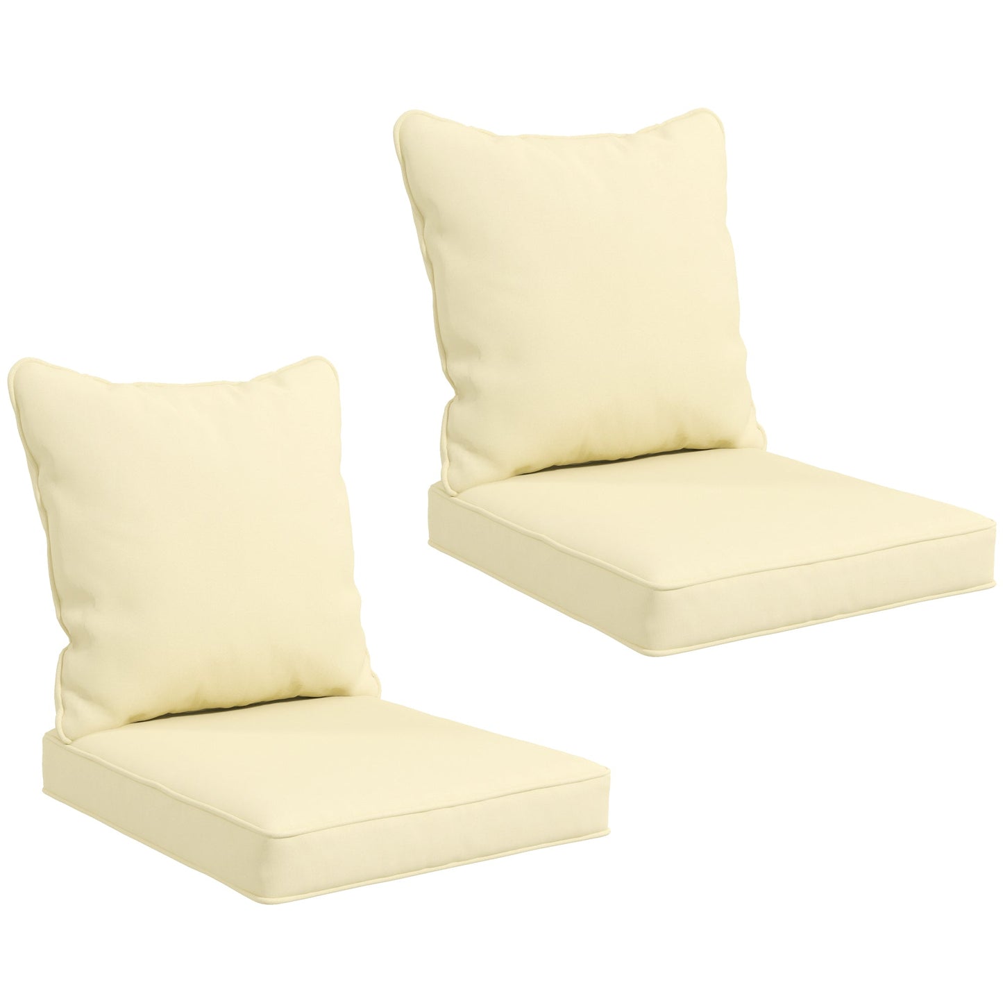 4-Piece Patio Chair Cushions Pillows, Back and Seat Replacement Patio Cushions Set for Indoor Outdoor Garden Furniture, Beige
