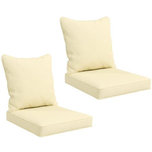 4-Piece Patio Chair Cushions Pillows, Back and Seat Replacement Patio Cushions Set for Indoor Outdoor Garden Furniture, Beige
