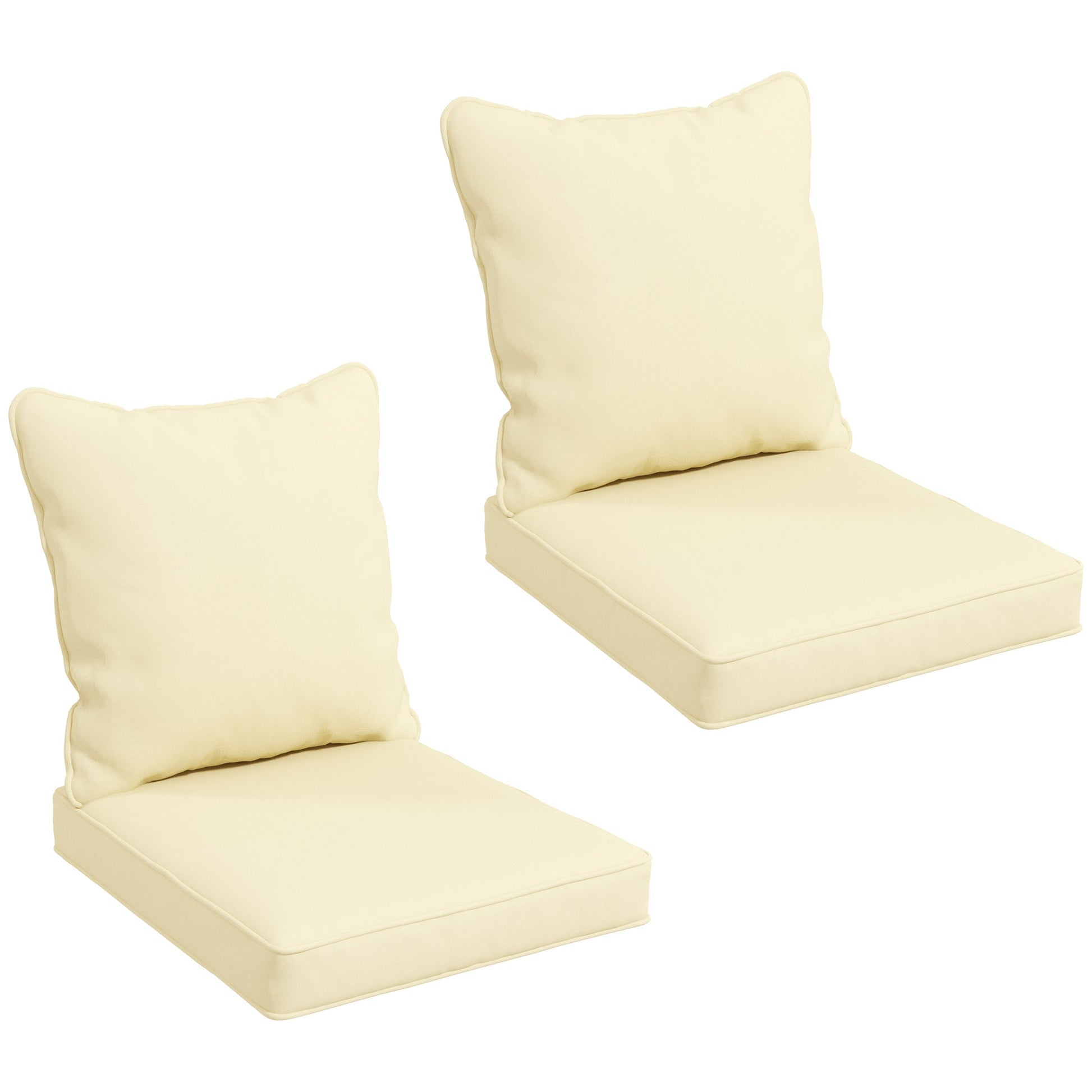 4-Piece Patio Chair Cushions Pillows, Back and Seat Replacement Patio Cushions Set for Indoor Outdoor Garden Furniture, Beige
