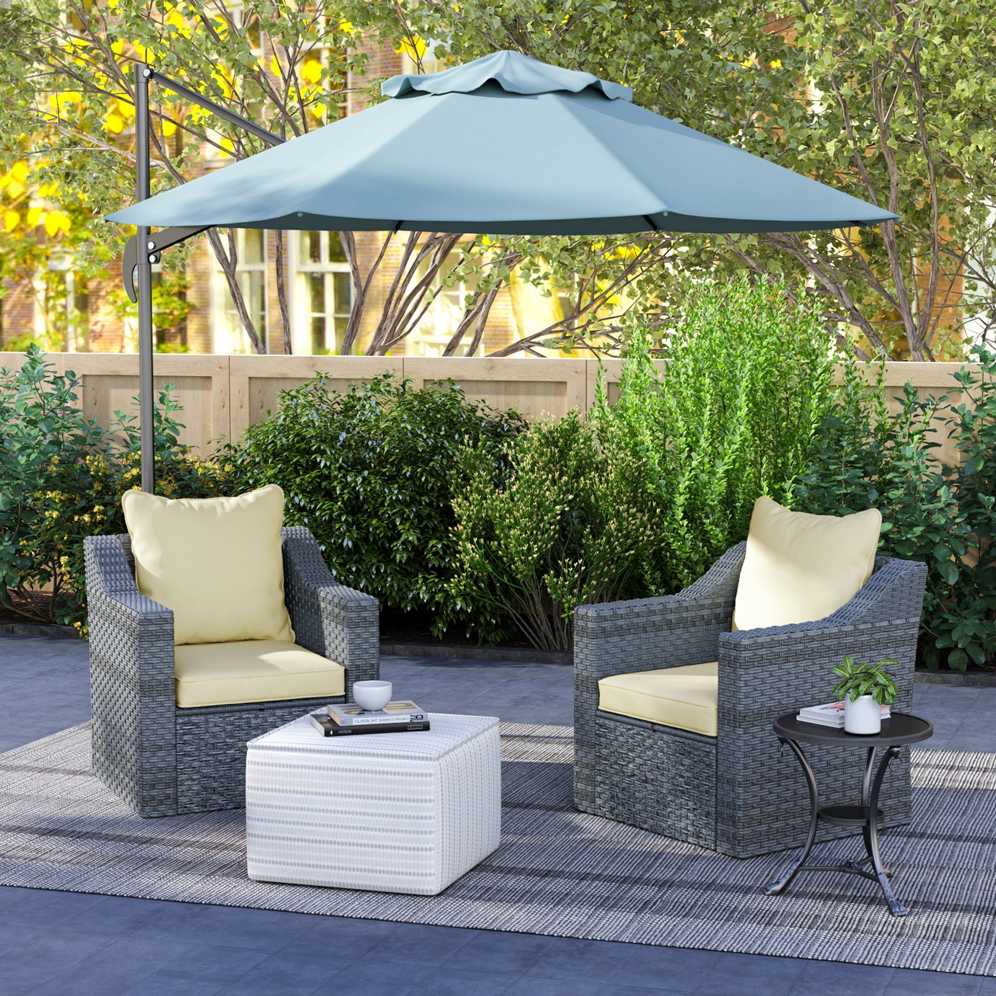 4-Piece Patio Chair Cushions Pillows, Back and Seat Replacement Patio Cushions Set for Indoor Outdoor Garden Furniture, Beige