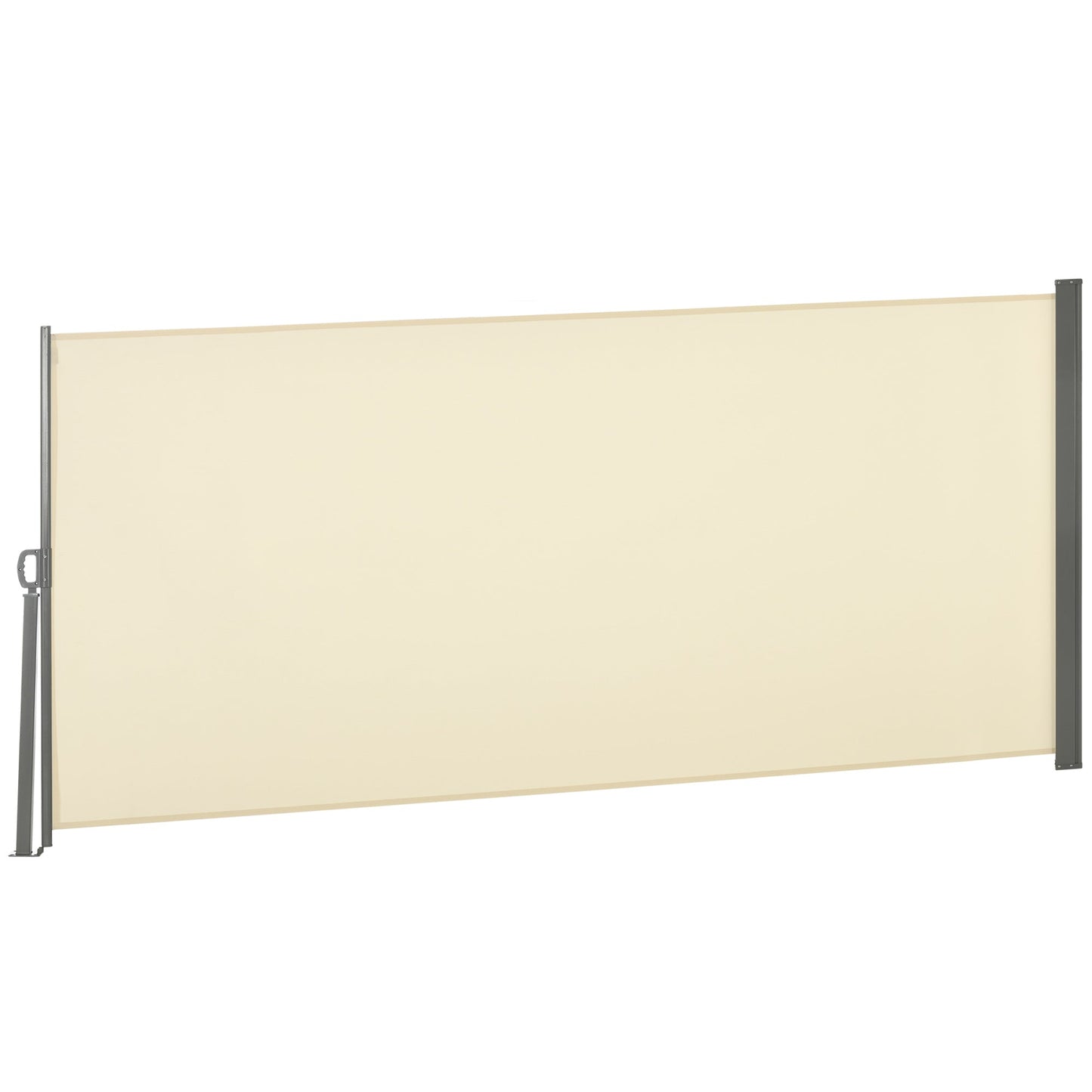 118" x 63" Retractable Side Awning Patio Outdoor Folding Privacy Screen with Resistance to UV Rays & Wind, Cream White