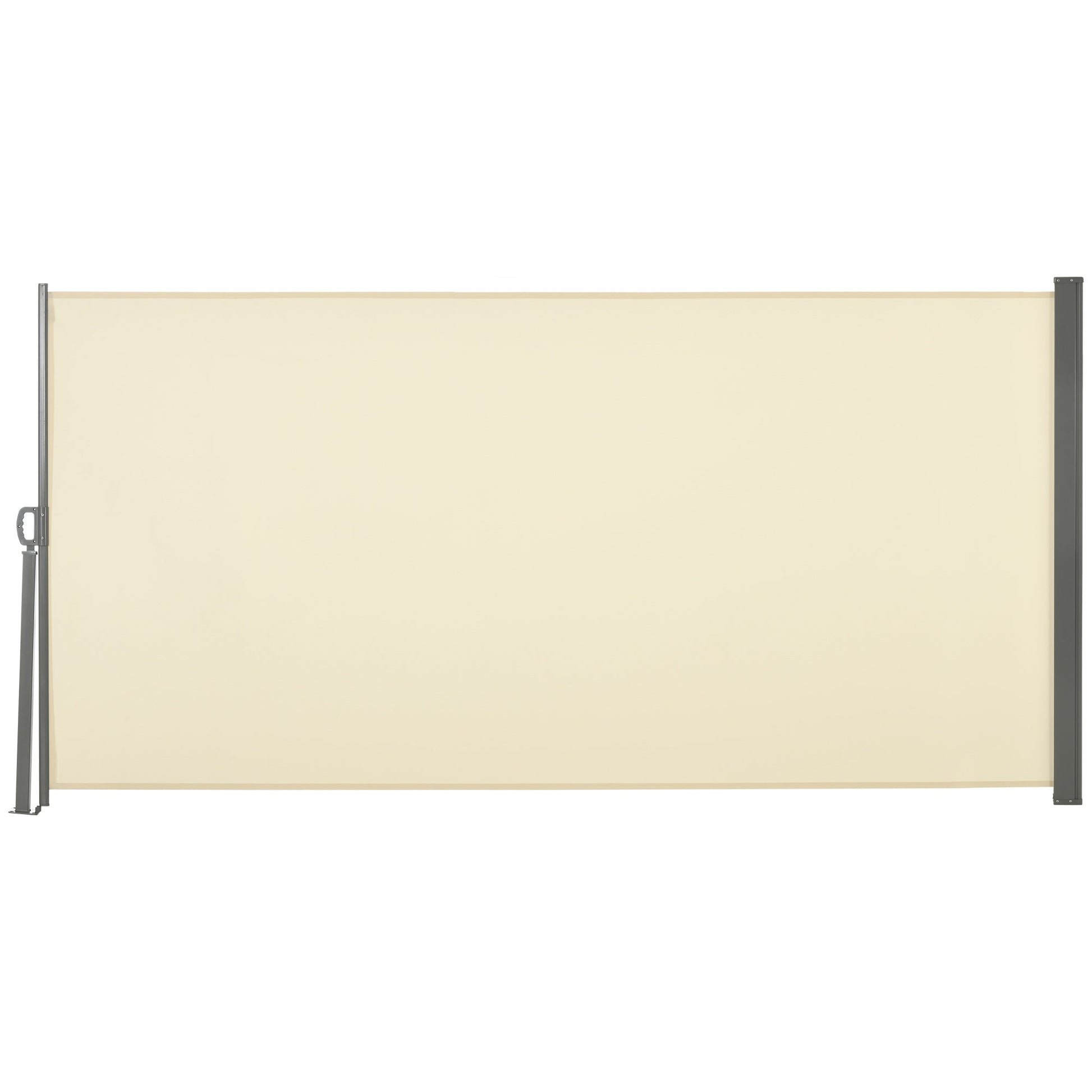 118" x 63" Retractable Side Awning Patio Outdoor Folding Privacy Screen with Resistance to UV Rays & Wind, Cream White