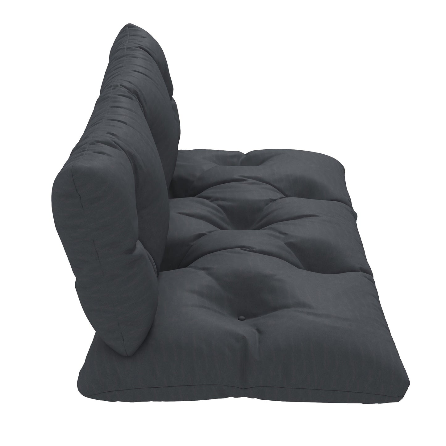 2 Seater 6" Thick Outdoor Seat Cushions with Back Cushion for Pallet, Loveseat Outdoor Furniture Cushions, Fade-Resistant Replacement Patio Cushions, Dark Grey