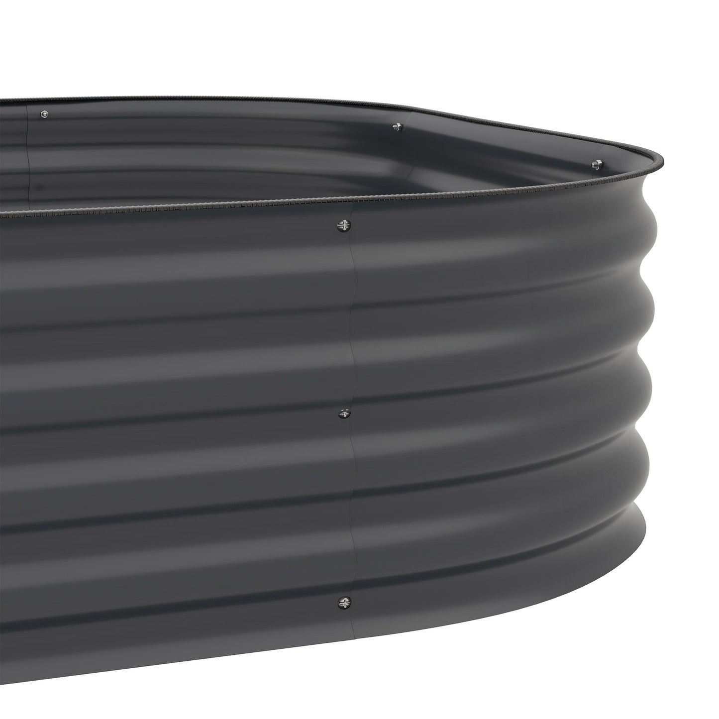 3-Tier Raised Garden Bed Kit, 5.2x3.6x2.7ft Outdoor Galvanized Planter Box with Safety Edging for Vegetables, Flowers, Fruits and Herbs, Dark Grey