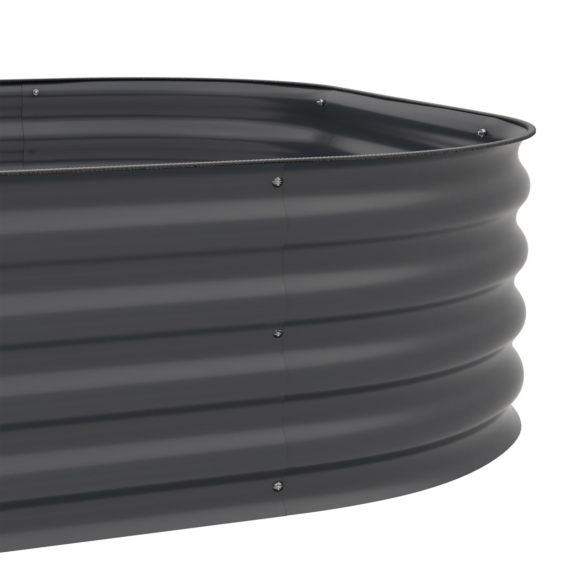 3-Tier Raised Garden Bed Kit, 5.2x3.6x2.7ft Outdoor Galvanized Planter Box with Safety Edging for Vegetables, Flowers, Fruits and Herbs, Dark Grey