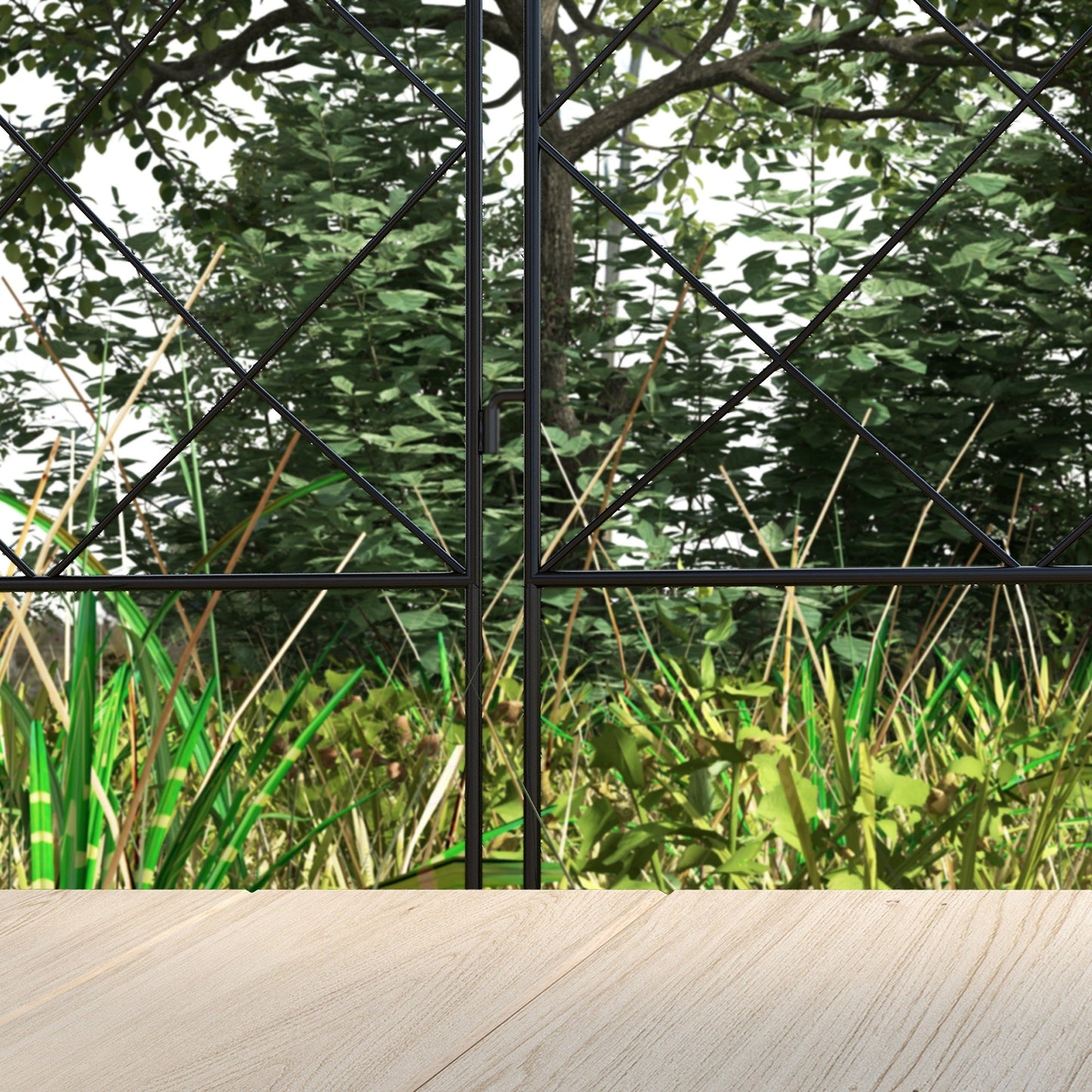Garden Fence, 4 Pack Steel Fence Panels, 11.4' L x 43" H, Rust-Resistant Animal Barrier, Decorative Border Flower Edging for Yard, Patio, Outdoor Decor, Swirl Vines