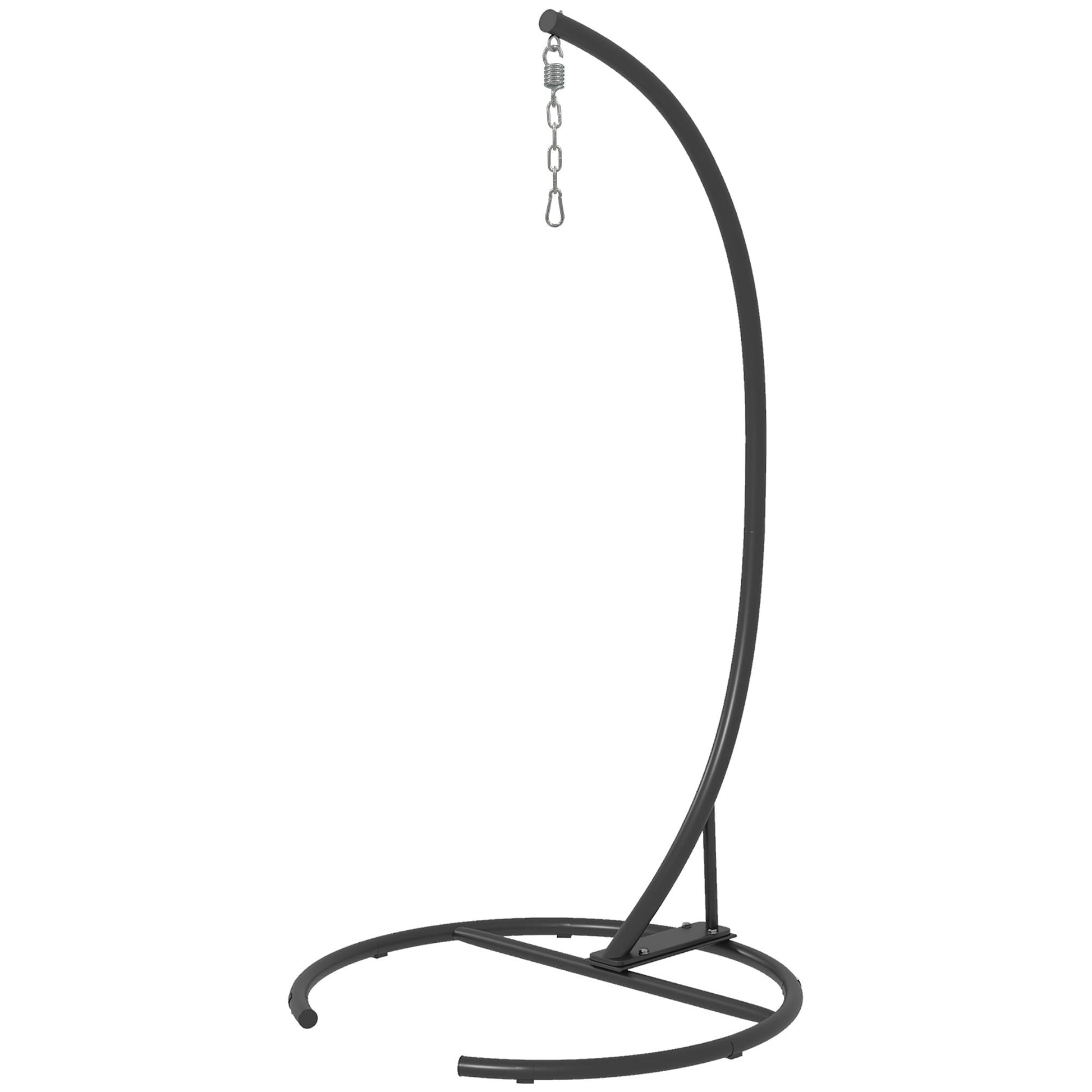 Hanging Hammock Chair Stand Only with Round Base, Heavy Duty 330 lbs. Capacity Swing Stand Only, Steel C Stand for Swing/Egg/Hammock Chair, Indoor and Outdoor, Black