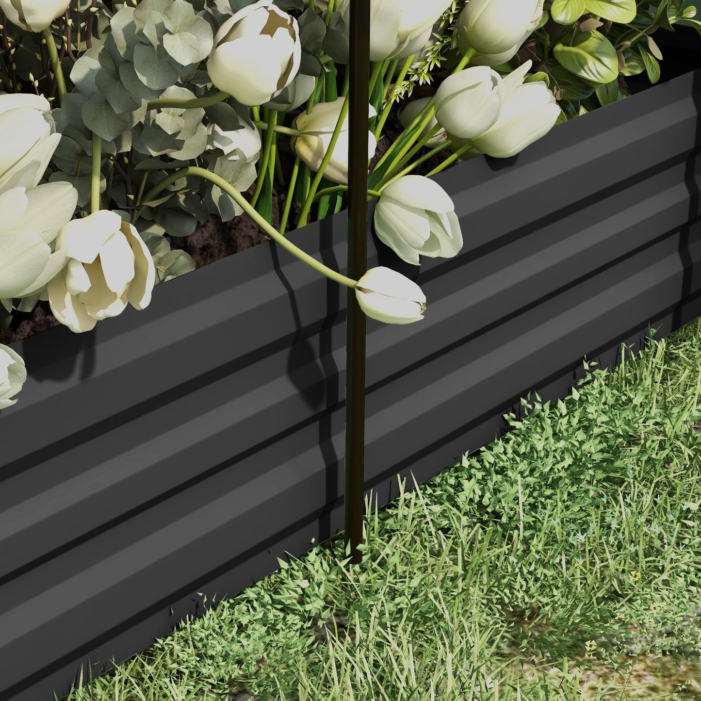 7.5 x 3.6ft Galvanized Raised Garden Bed with Cover, Metal Planter Box with Crop Cage Plant Protection Net and Shade Cloth, for Vegetables, Flowers, Herbs, Grey