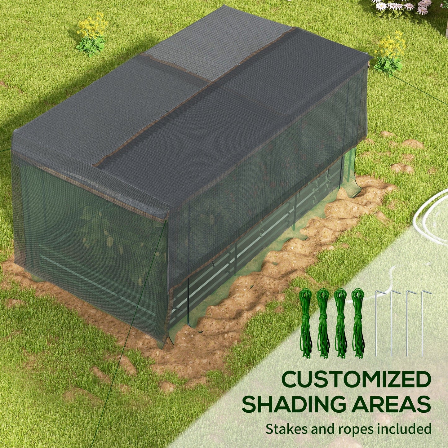 7.5 x 3.6ft Galvanized Raised Garden Bed with Cover, Metal Planter Box with Crop Cage Plant Protection Net and Shade Cloth, for Vegetables, Flowers, Herbs, Grey