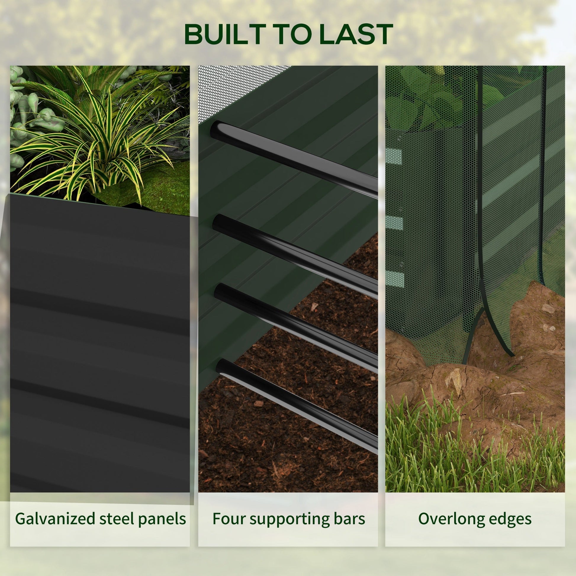 7.5 x 3.6ft Galvanized Raised Garden Bed with Cover, Metal Planter Box with Crop Cage Plant Protection Net and Shade Cloth, for Vegetables, Flowers, Herbs, Grey