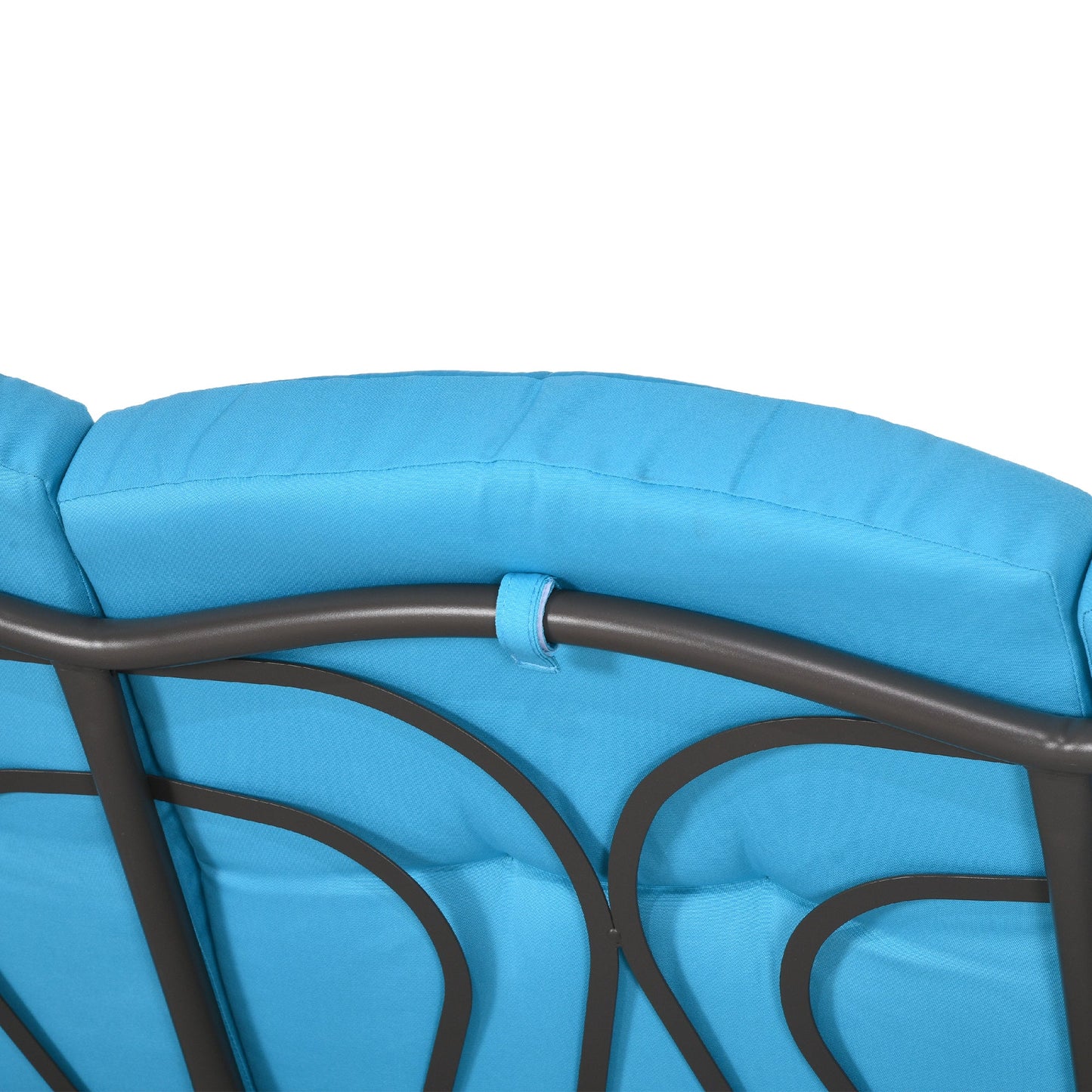 3 Seater Porch Swing Heavy Duty Outdoor Swing Chair Outdoor Lounge Hammock Cushioned Seat w/ Tilt Canopy, Light Blue