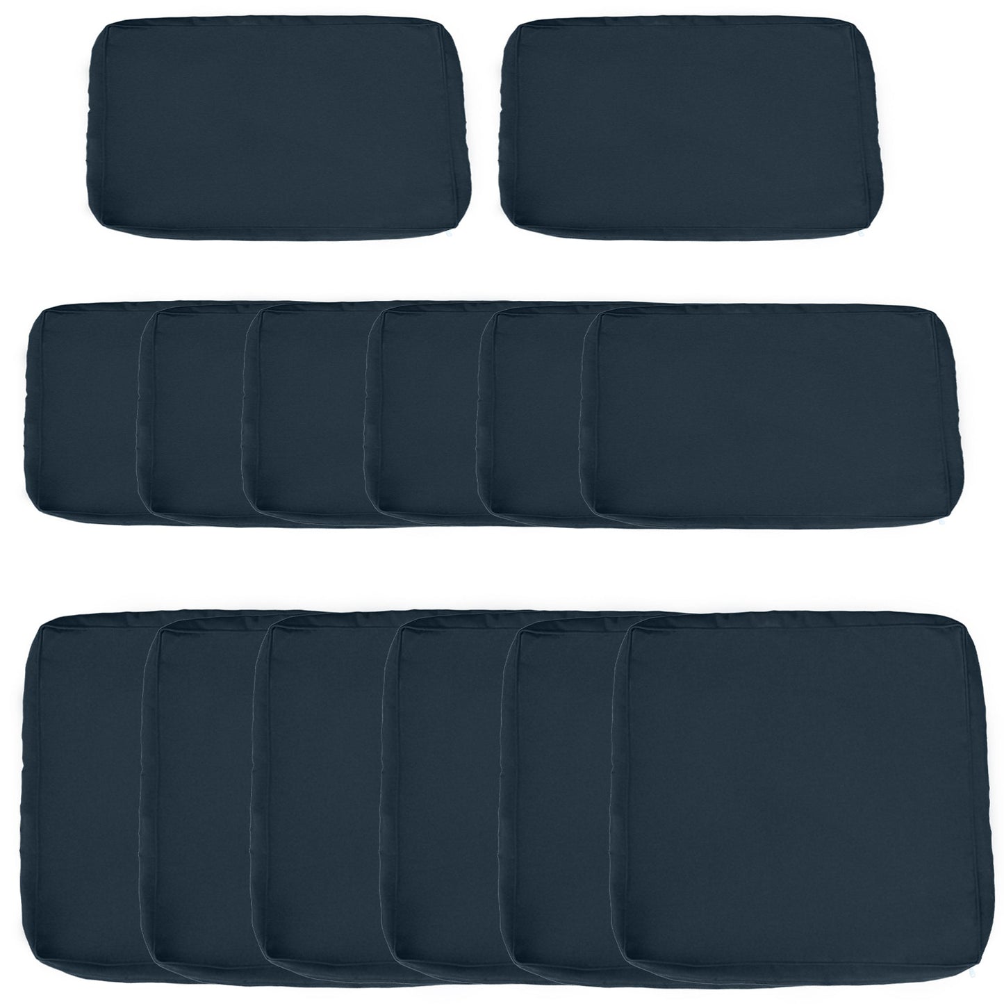 14Pcs Outdoor Cushion Covers, Patio Cushion Covers Replacement for Rattan Sofa Set - No Cushion Included, Dark Blue