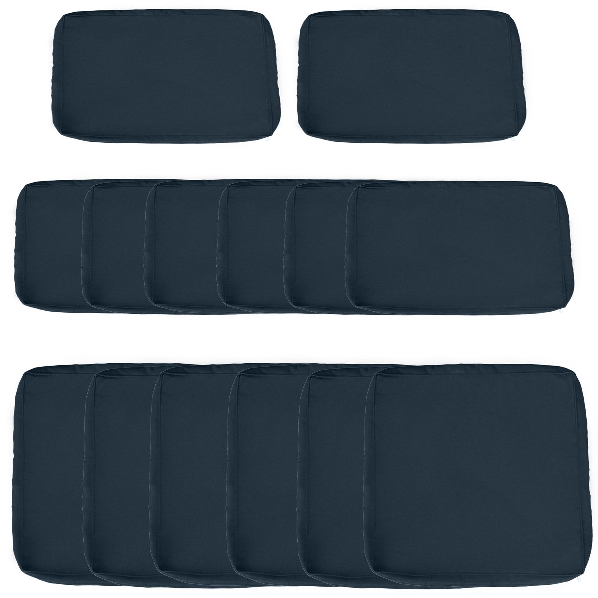 14Pcs Outdoor Cushion Covers, Patio Cushion Covers Replacement for Rattan Sofa Set - No Cushion Included, Dark Blue