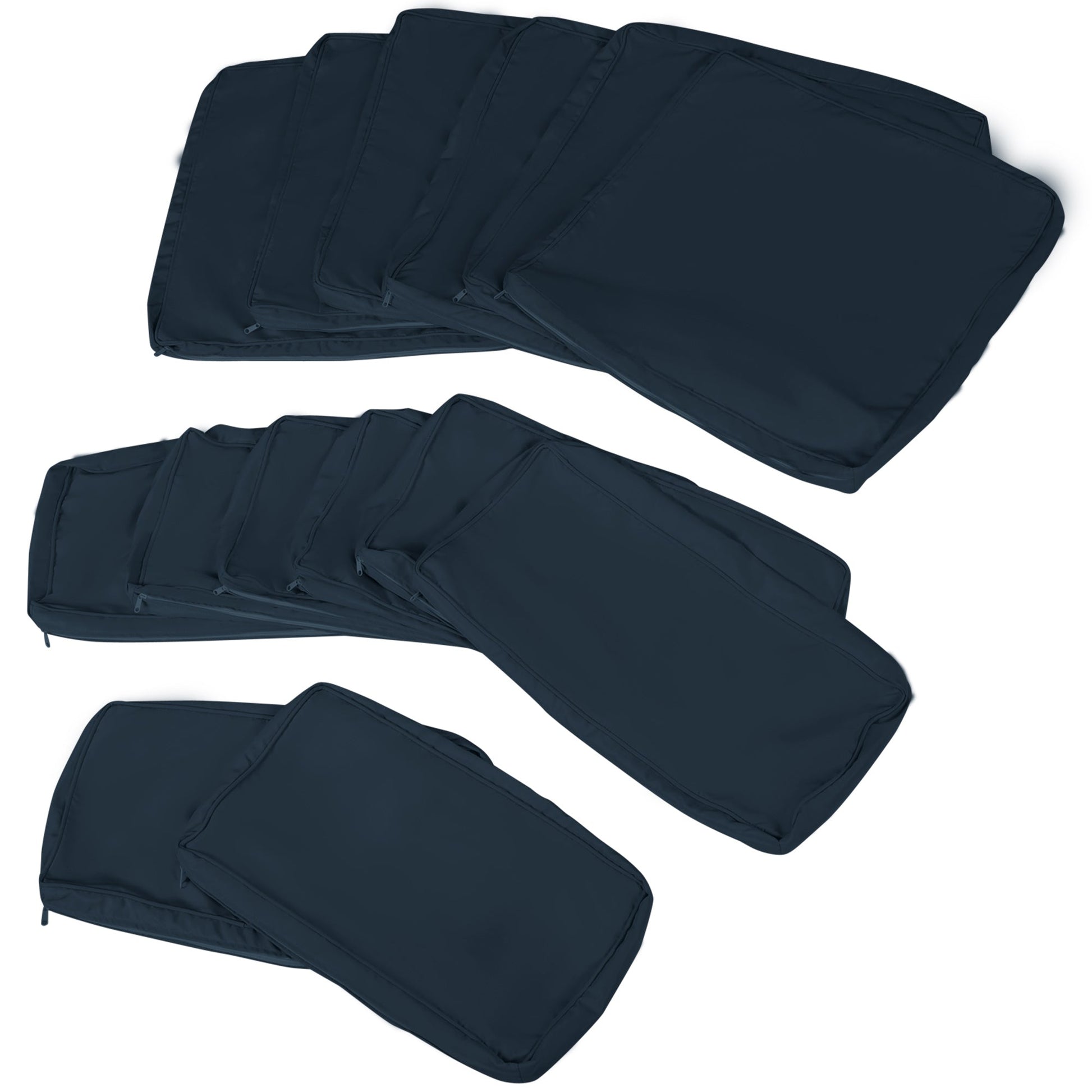 14Pcs Outdoor Cushion Covers, Patio Cushion Covers Replacement for Rattan Sofa Set - No Cushion Included, Dark Blue