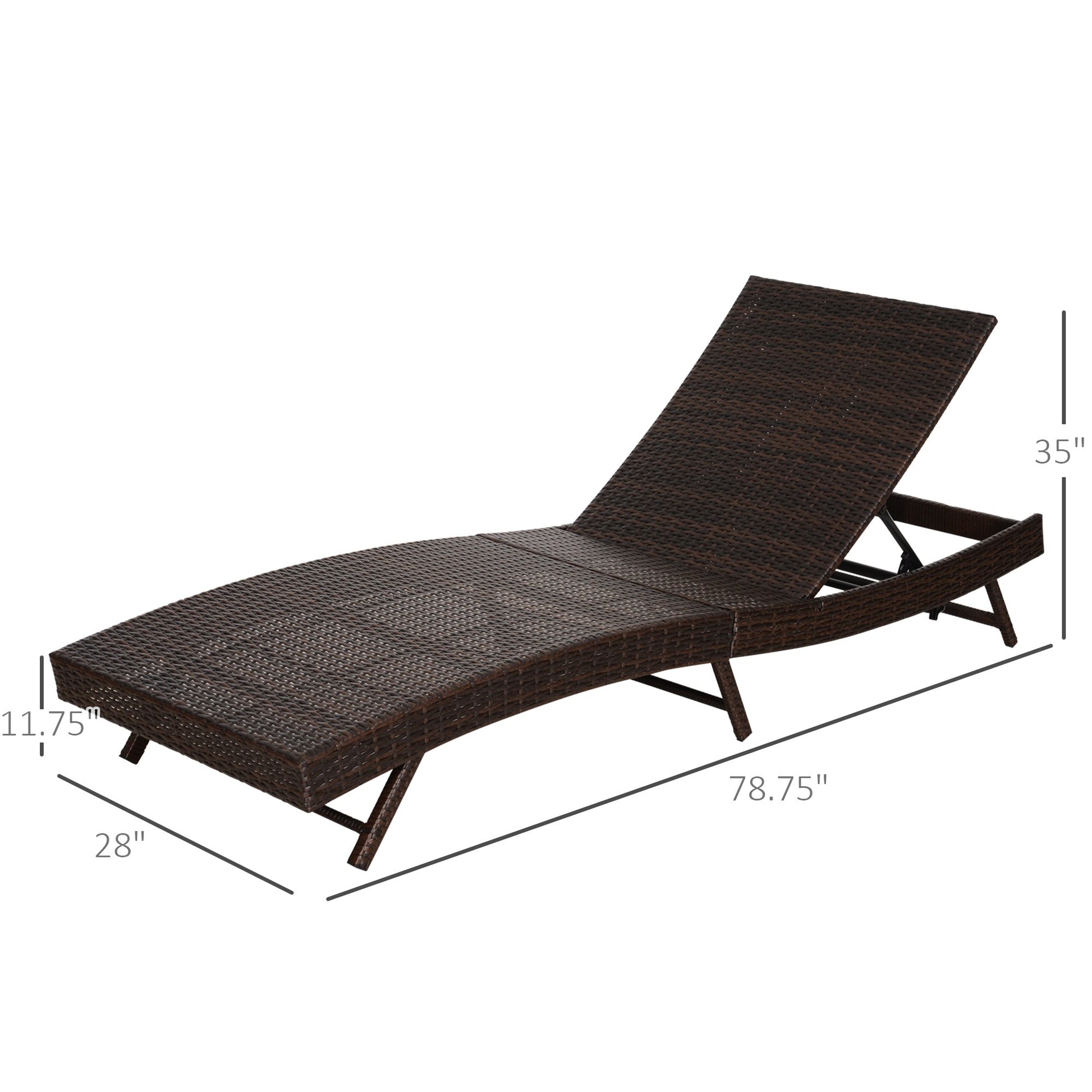 Wicker Patio Lounger, Outdoor S Shape Recliners Lounge Chair w/ 5-Level Adjustable Backrest, Soft Padded Cushion for Outdoor Use, Cream White