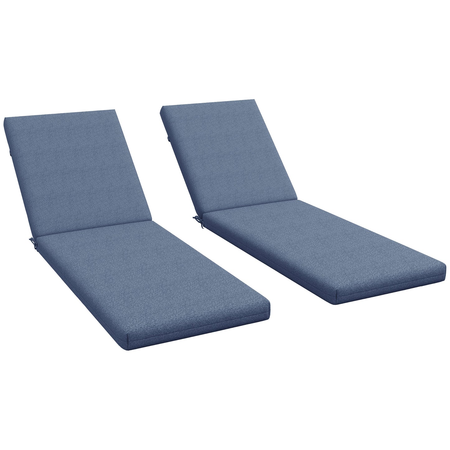 2-Piece Patio Chair Cushions Pillows, Seat Replacement Patio Cushions Set with Ties for Indoor Outdoor Garden Furniture, Navy Blue