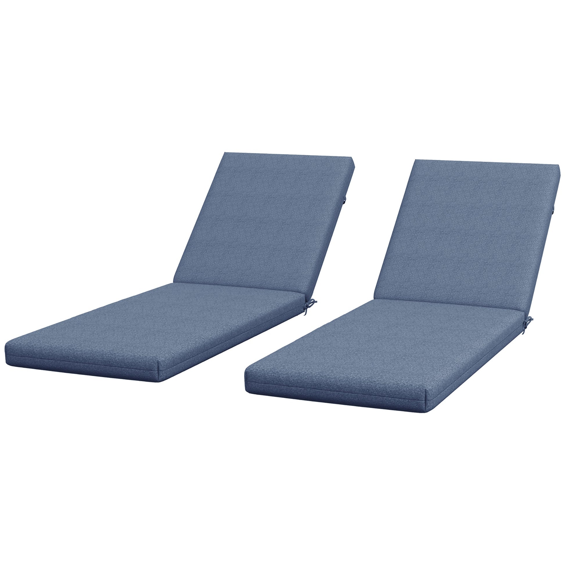 2-Piece Patio Chair Cushions Pillows, Seat Replacement Patio Cushions Set with Ties for Indoor Outdoor Garden Furniture, Navy Blue