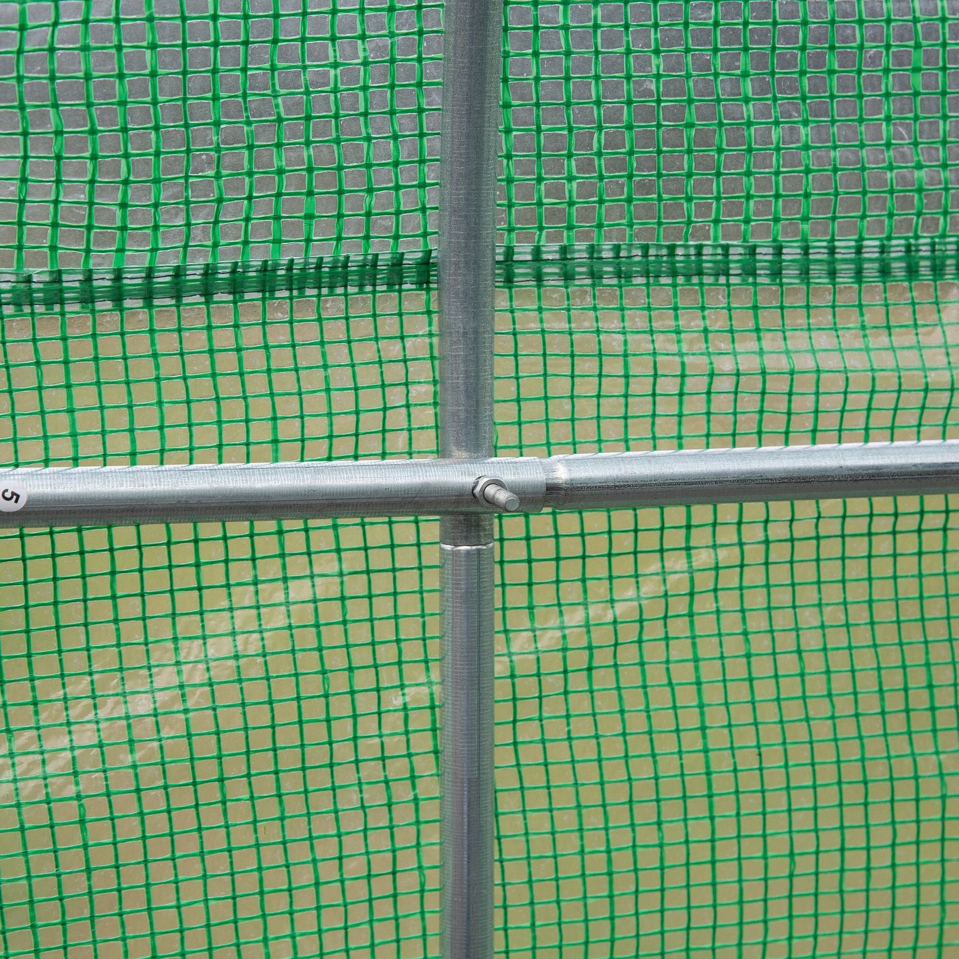 10' x 11' x 7' Walk-in Greenhouse Outdoor Plant Tunnel Warm Hot House w/ Roll Up Door and 6 Mesh Windows, Steel Frame, Green