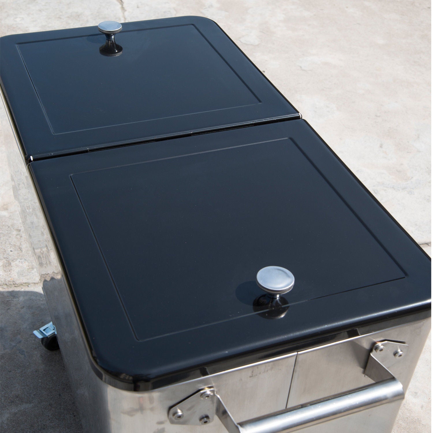 80 Quart Rolling Cooler Cart Portable Patio Ice Beer Beverage Cooling Bin for Outdoor Party w/ Bottle Opener & Storage Shelf Silver