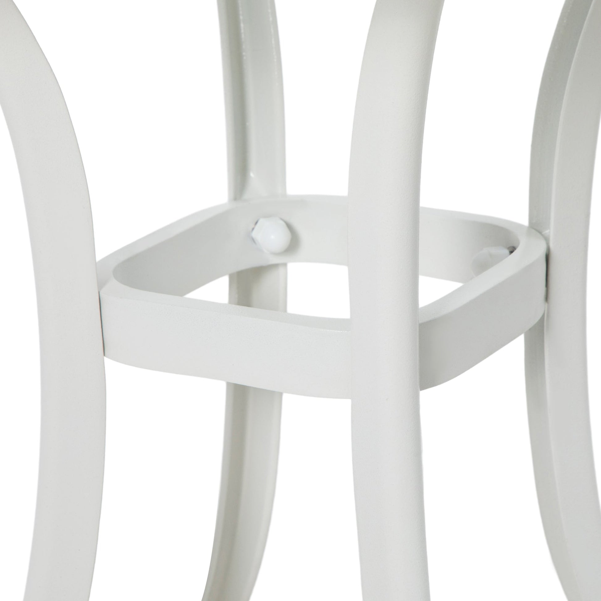 Cast Aluminum Outdoor Side Table, 21" Square Patio End Table with Umbrella Hole, Bistro Table for Garden, Balcony, Poolside, White