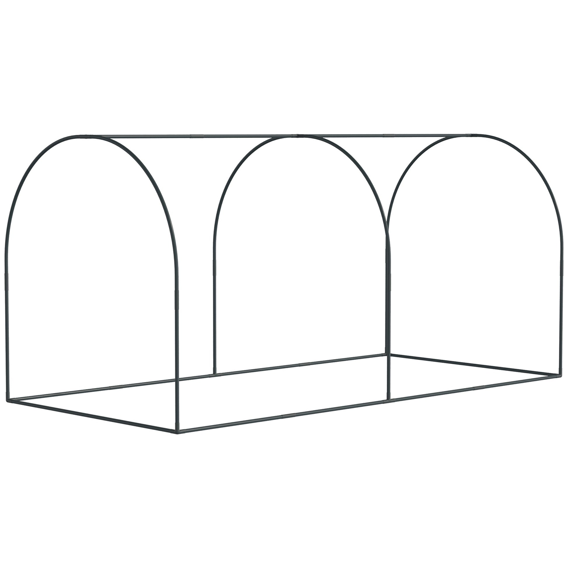 8' x 4' Crop Cage, Plant Protection Tent, with Two Zippered Doors and 4 Ground Stakes, for Garden, Yard, Lawn, Black