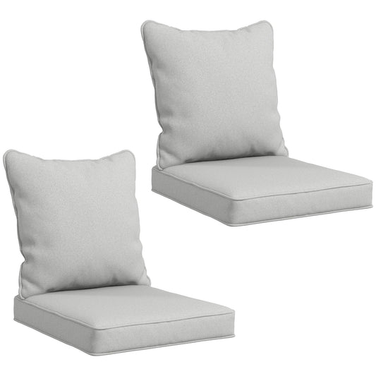 4-Piece Patio Chair Cushions Pillows, Back and Seat Replacement Patio Cushions Set for Indoor Outdoor Garden Furniture, Light Grey