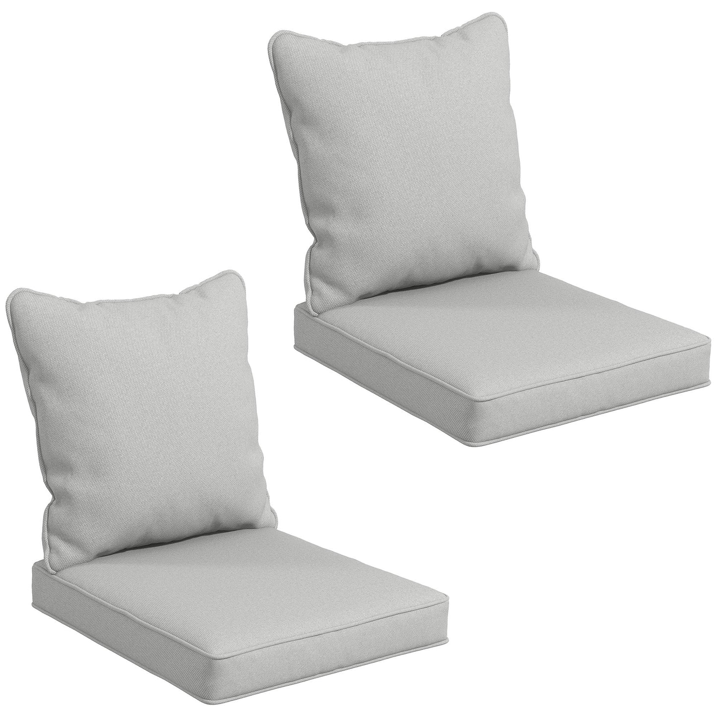 4-Piece Patio Chair Cushions Pillows, Back and Seat Replacement Patio Cushions Set for Indoor Outdoor Garden Furniture, Light Grey