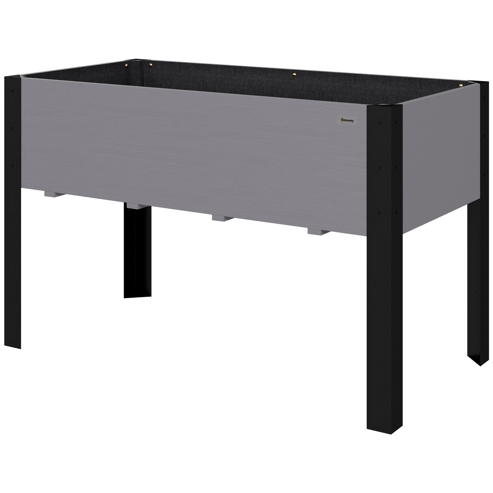 Raised Garden Bed, Elevated Planter Box, 47"x24"x29" with Legs, Metal Frame, Wooden Planter Pot for Backyard, Patio to Grow Vegetables, Herbs, and Flowers, Grey