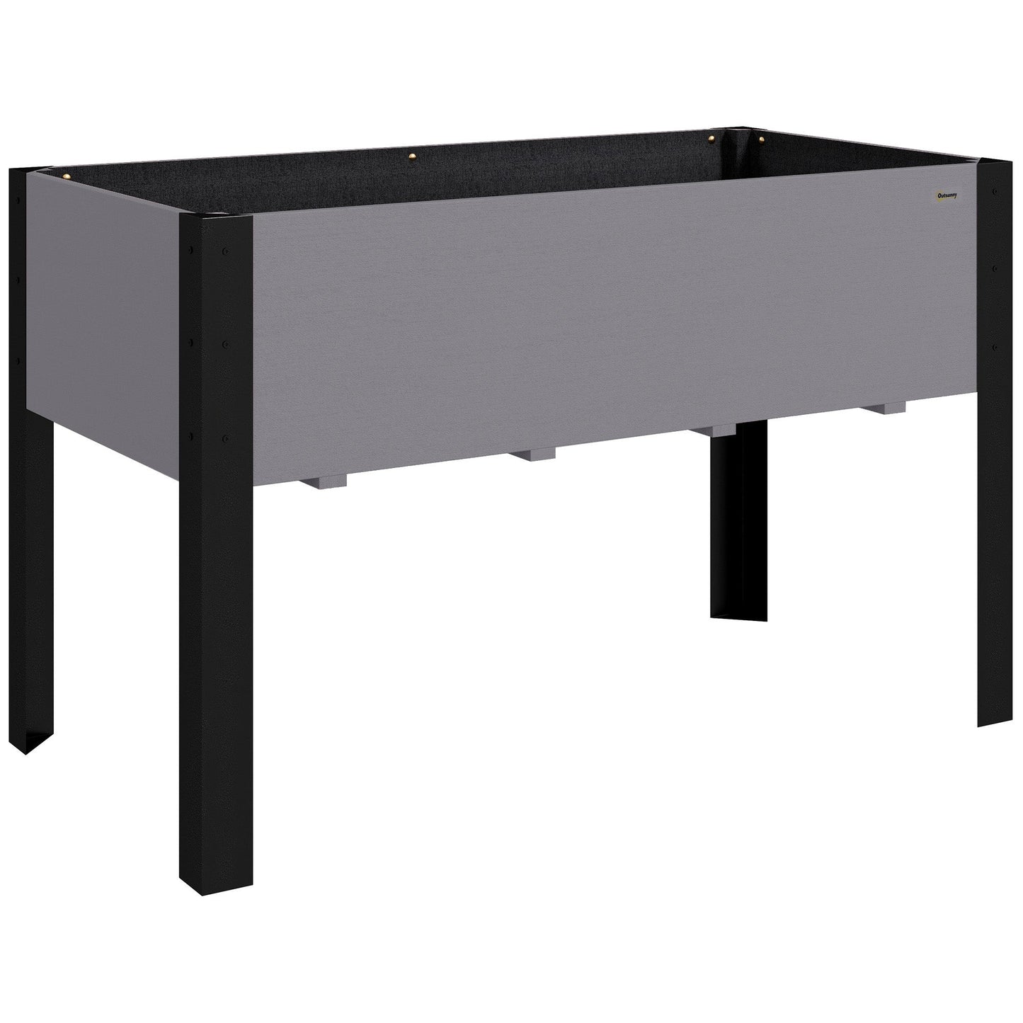 Raised Garden Bed, Elevated Planter Box, 47"x24"x29" with Legs, Metal Frame, Wooden Planter Pot for Backyard, Patio to Grow Vegetables, Herbs, and Flowers, Grey