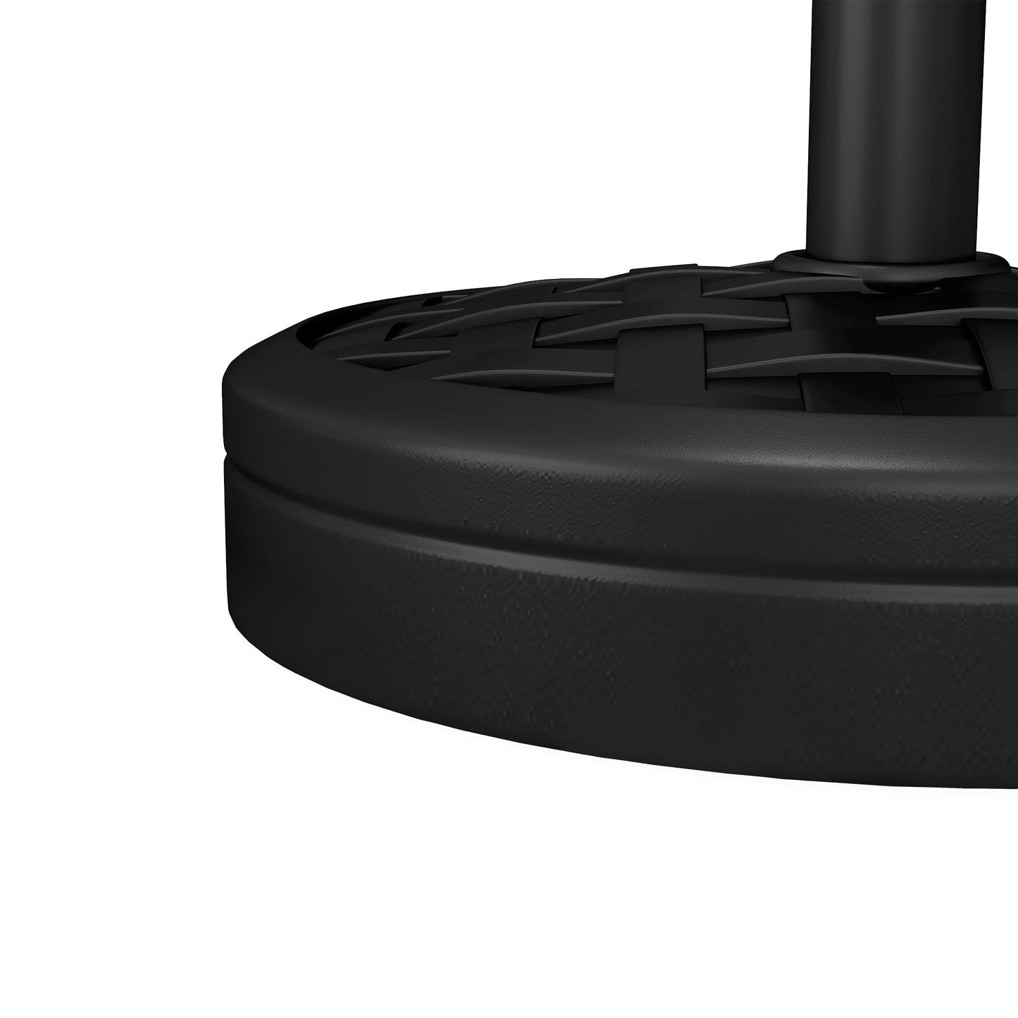 40lbs. Concrete Umbrella Base with Rattan Effect, Heavy Duty Round Umbrella Stand, Garden Umbrella Holder for 1.5", 1.9" Poles, Black
