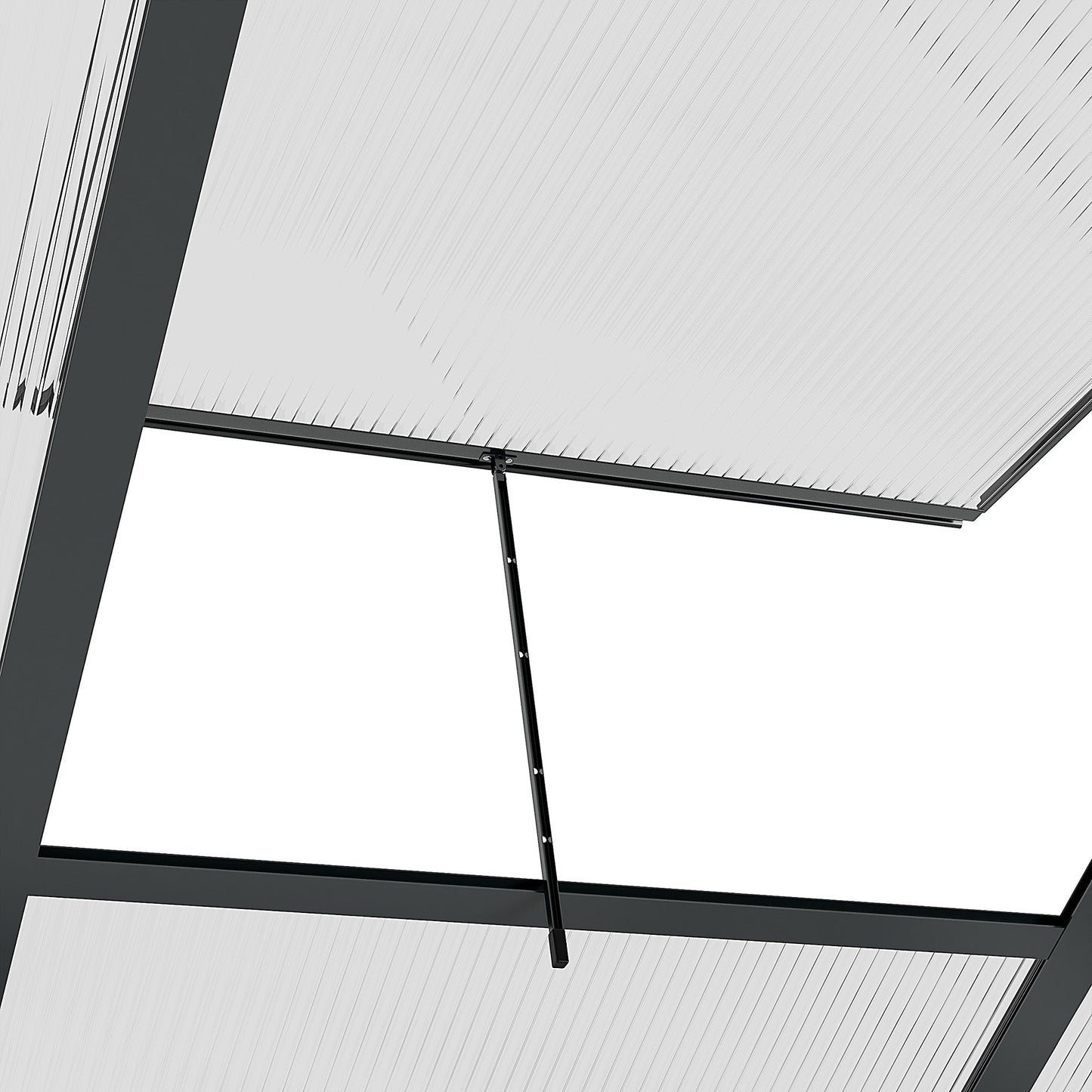 6' x 6' x 6.6' Polycarbonate Greenhouse, Walk-In Green House Kit Garden, Plants Grow, Galvanized Sheet Aluminum Frame with Rain Gutter, Vent and Sliding Door, Grey