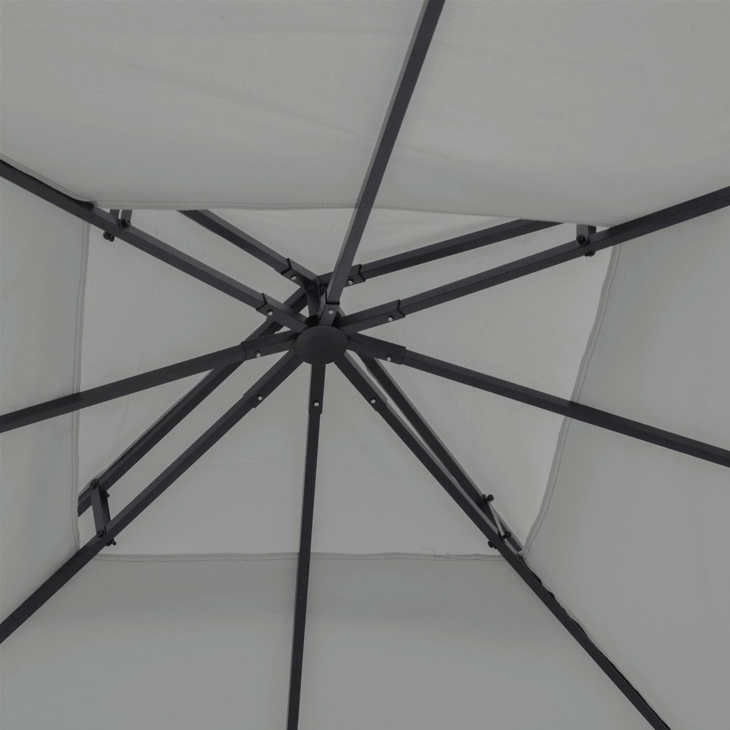 9.8' x 9.8' Square 2-Tier Gazebo Canopy Replacement Top Cover Outdoor Garden Sun Shade, Light Grey